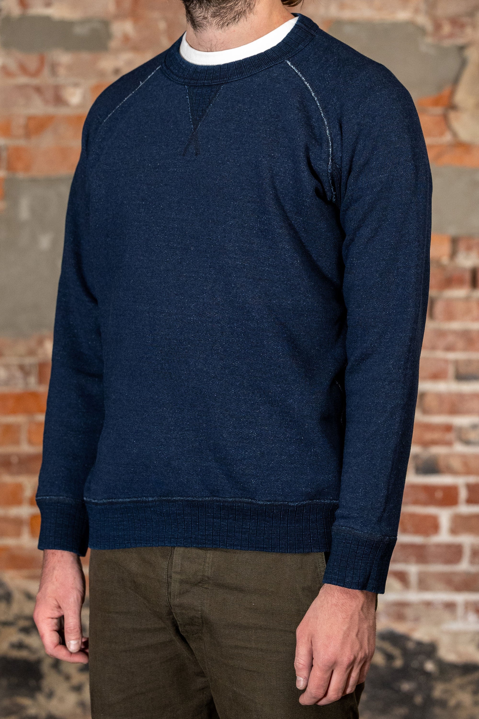 Pure Blue Japan 5409-ID Knitted Sweatshirt - Indigo