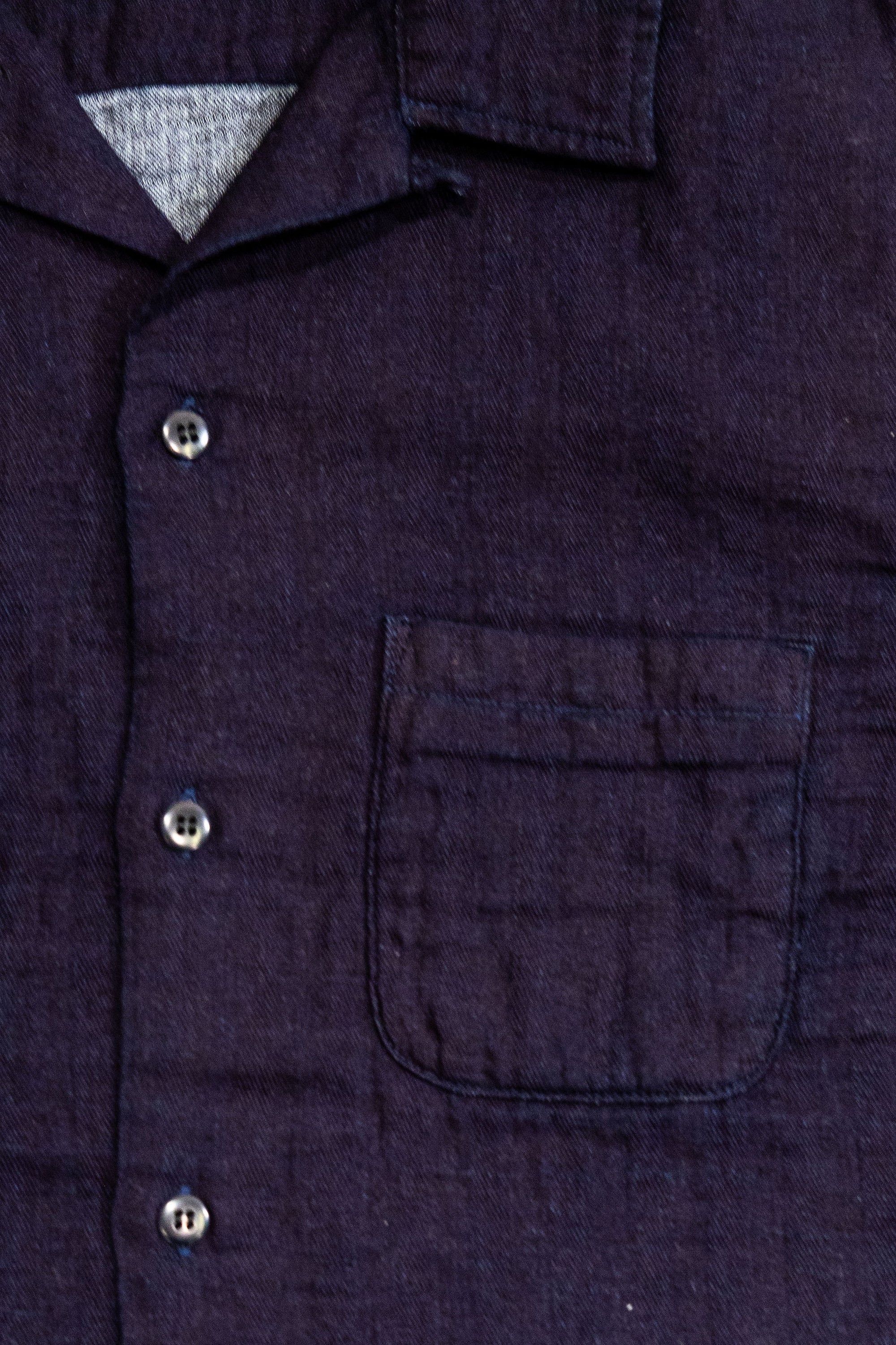 UES Herringbone Double Gauze Short Sleeve Shirt - Indigo