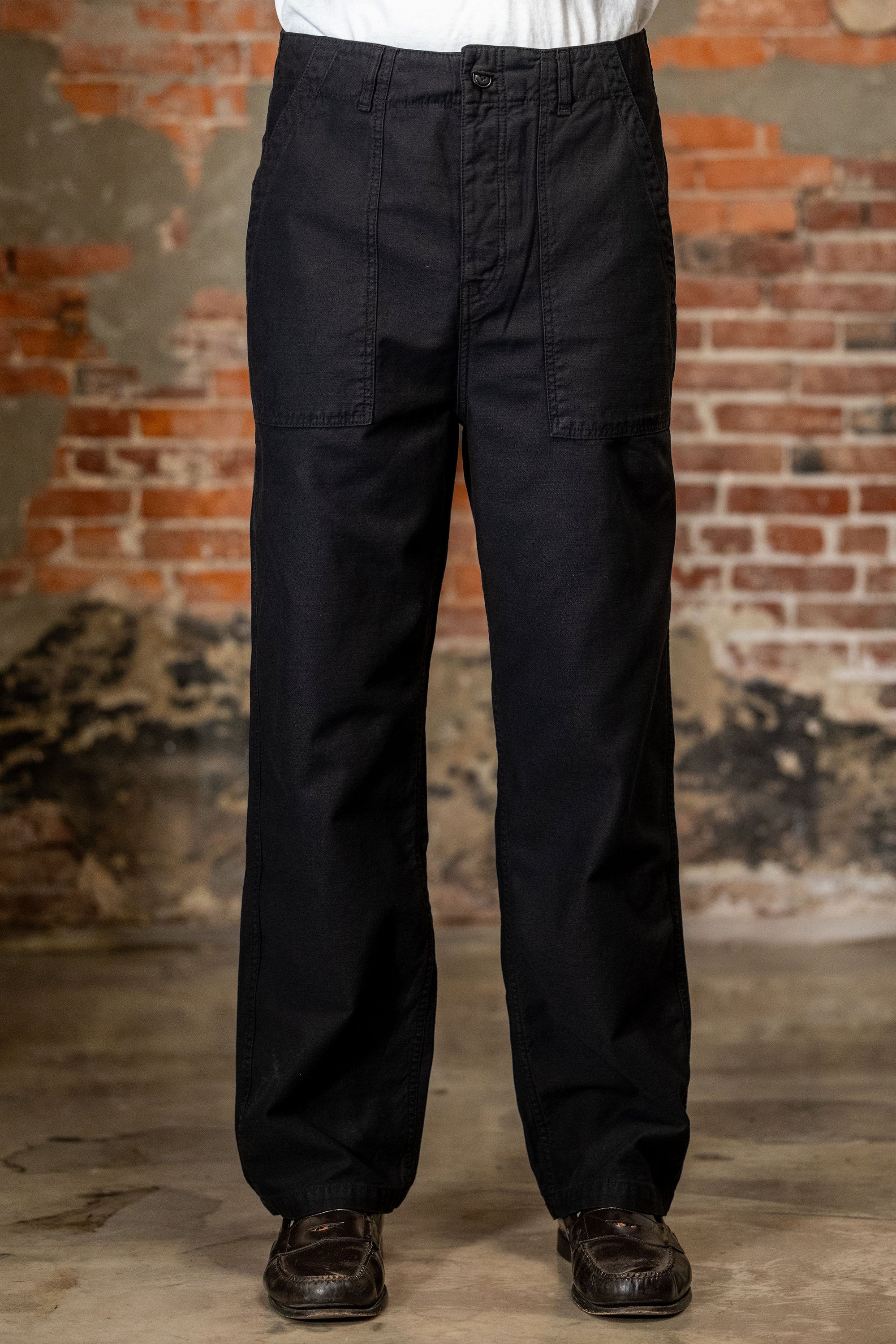 Merz b. Schwanen SENDO01SC Sateen Canvas Fatigue Pants - Storm Black