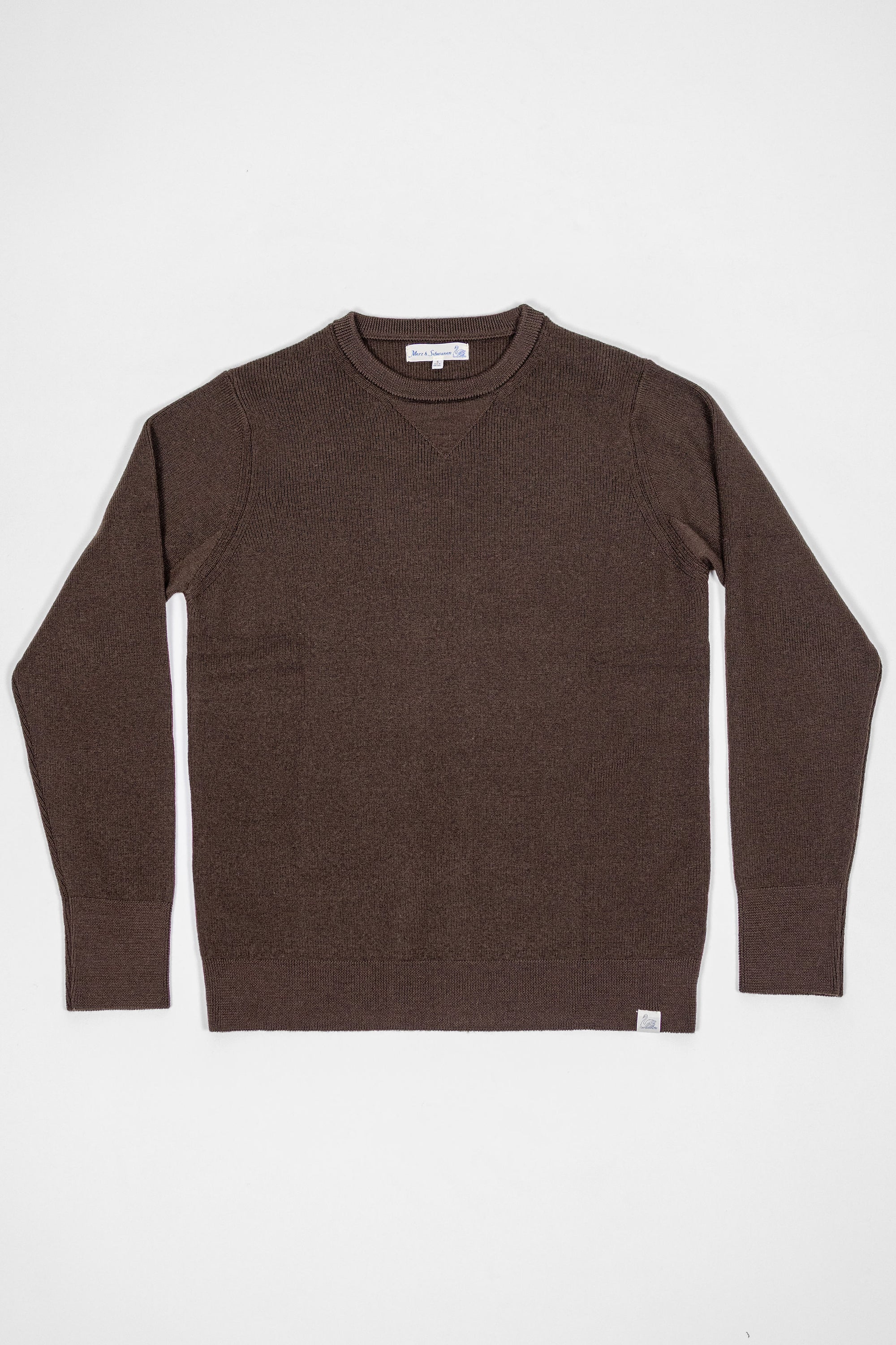 Merz b. Schwanen MWCC01 Pullover Merino Ribbed Structure - Coffee