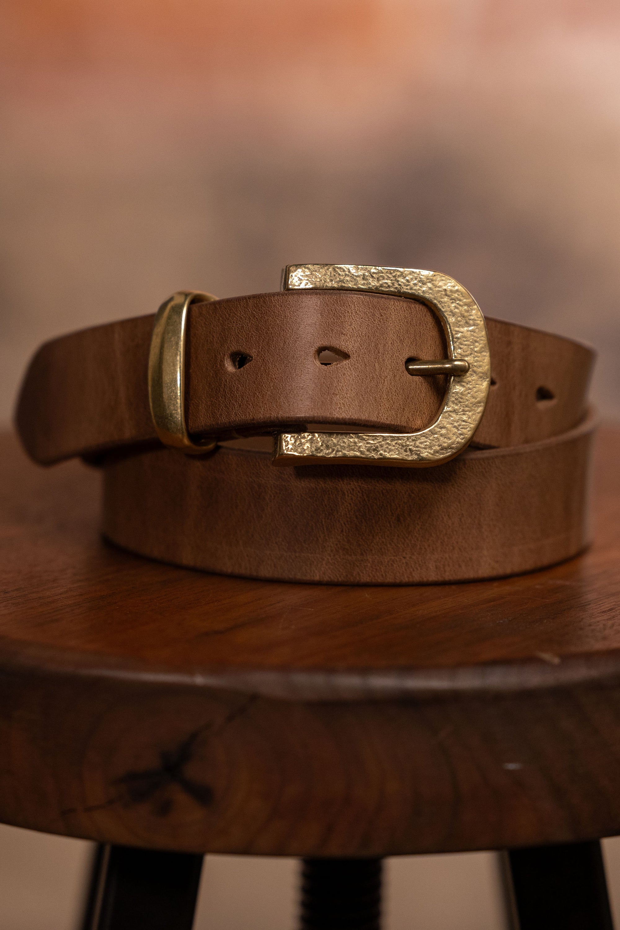 Hollows Leather Trail Belt - Natural Chromexcel Brass Buckle