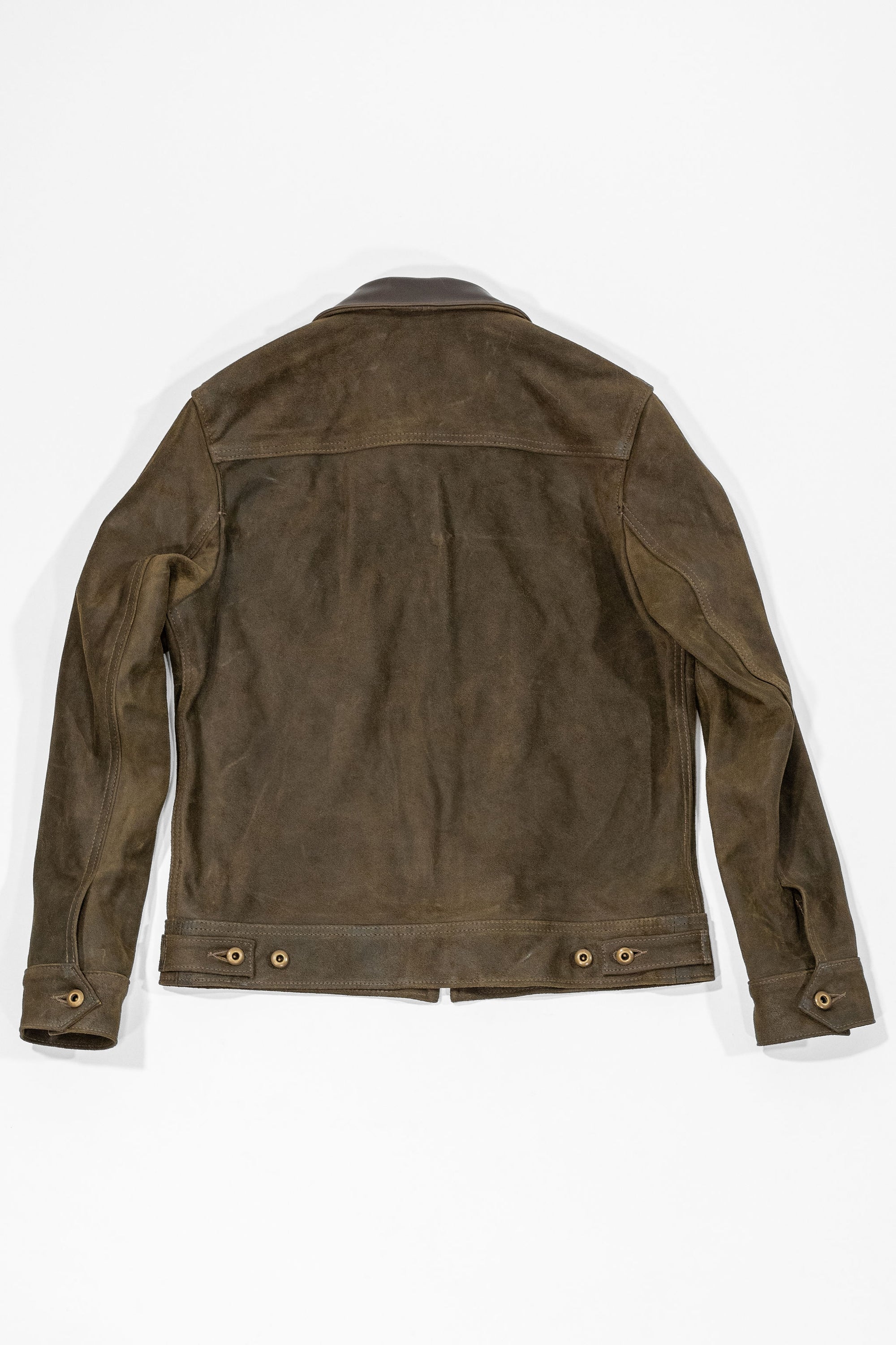 Schott NYC 371 Suede Unlined Steerhide Delivery Jacket - Olive