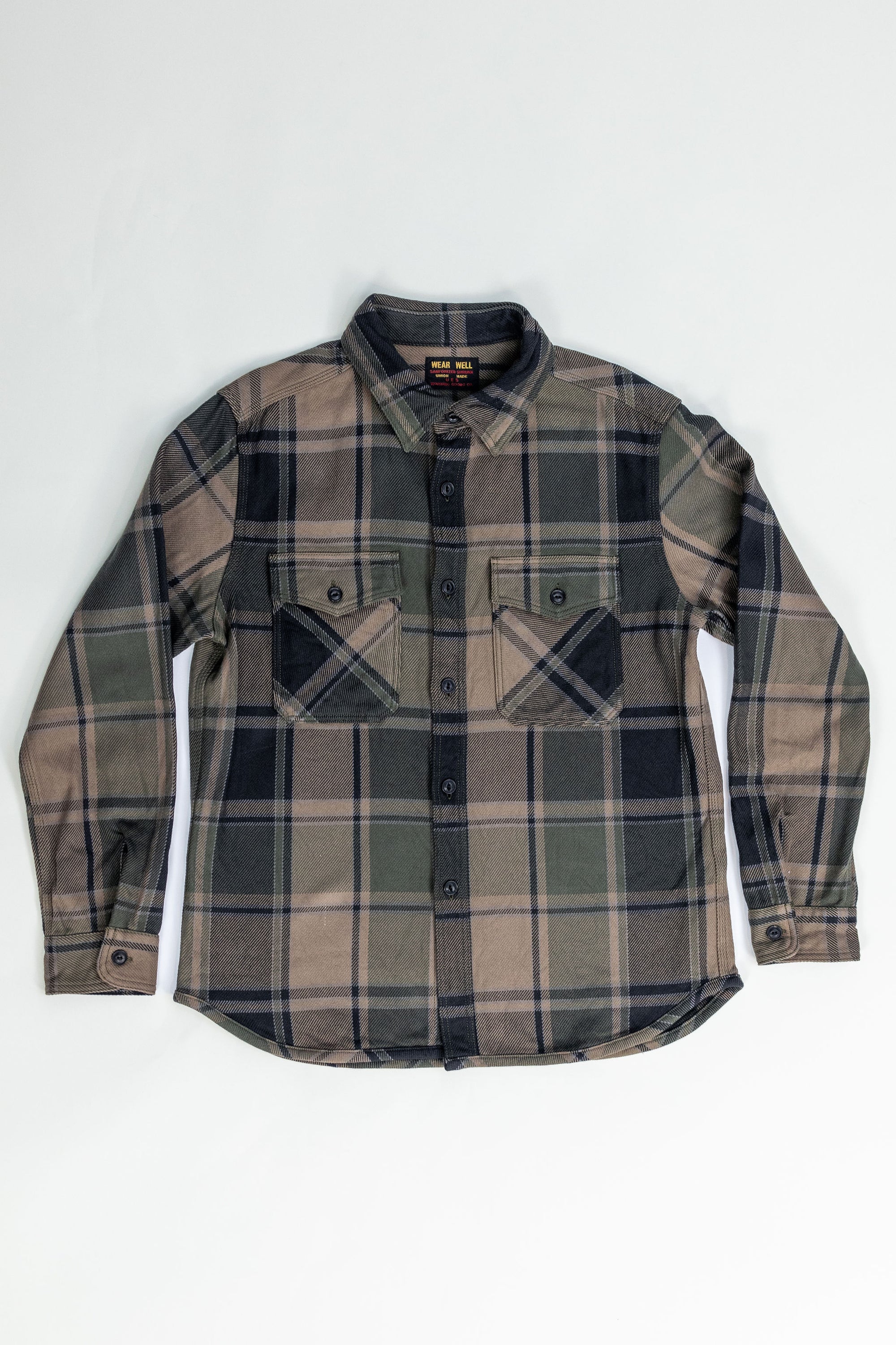 UES 502451 Extra Heavy Flannel Shirt - Olive