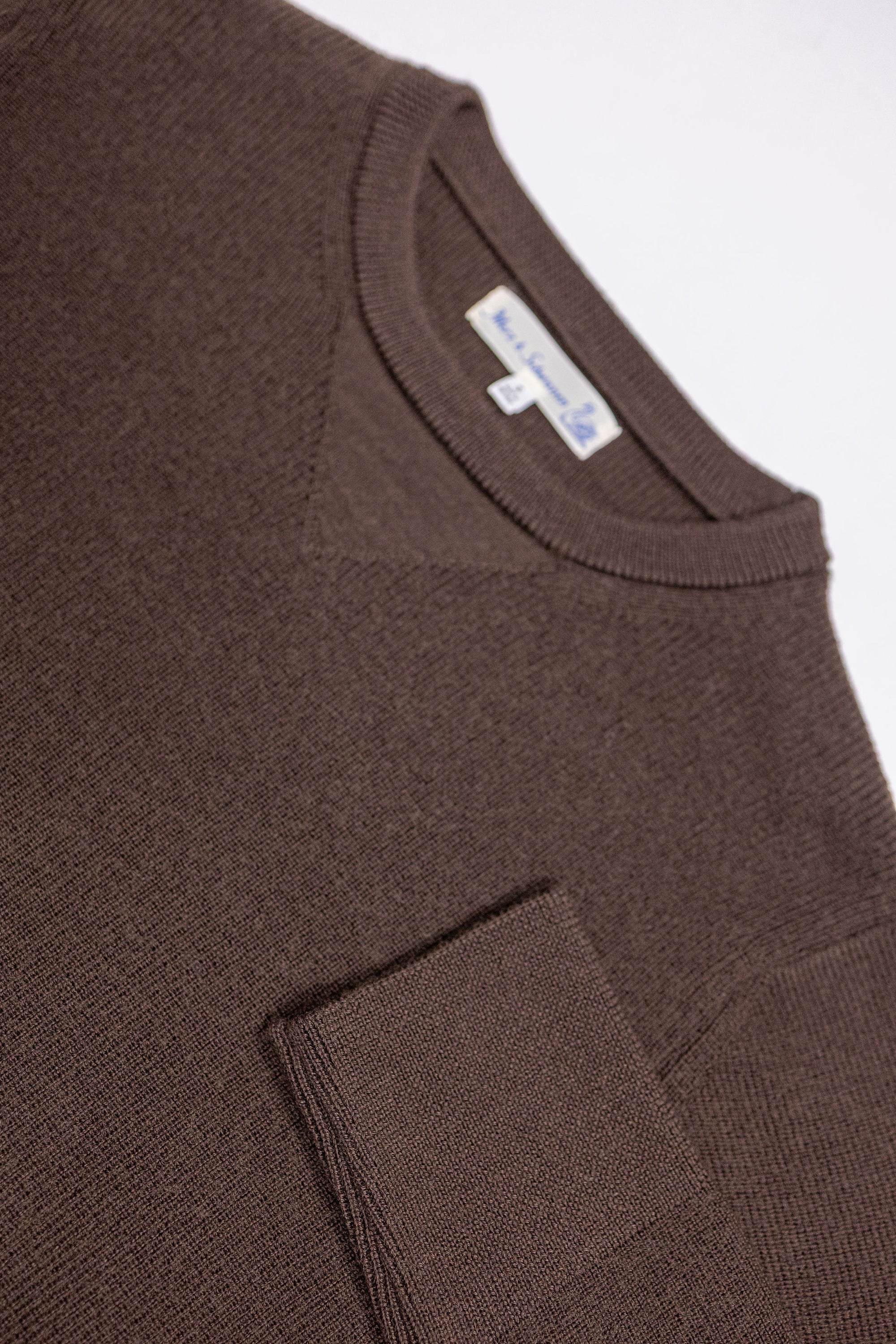 Merz b. Schwanen MWCC01 Pullover Merino Ribbed Structure - Coffee