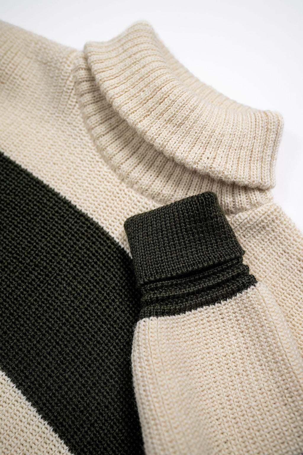 Heimat Textil Signal Sweater - Seashell/Military Green