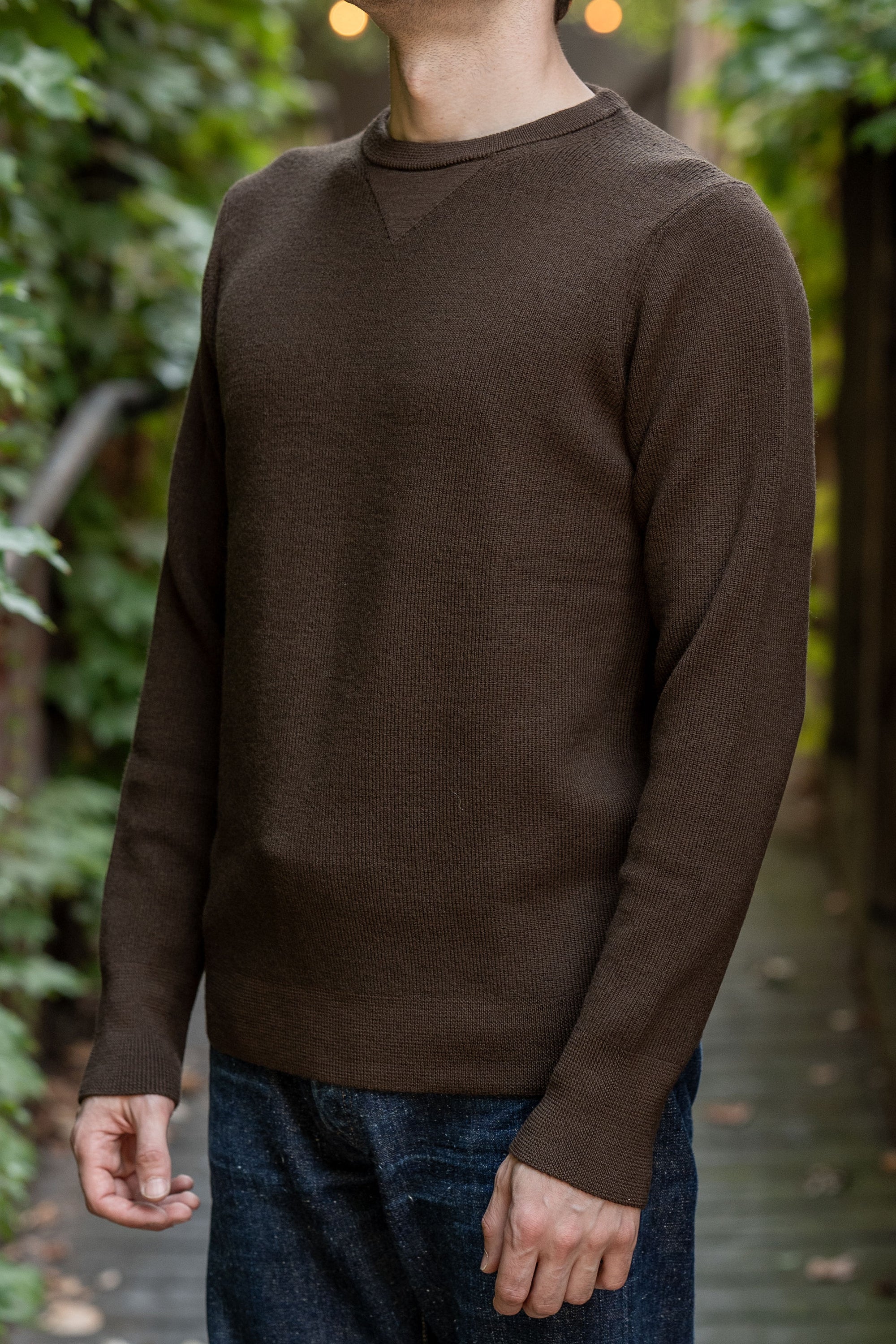 Merz b. Schwanen MWCC01 Pullover Merino Ribbed Structure - Coffee