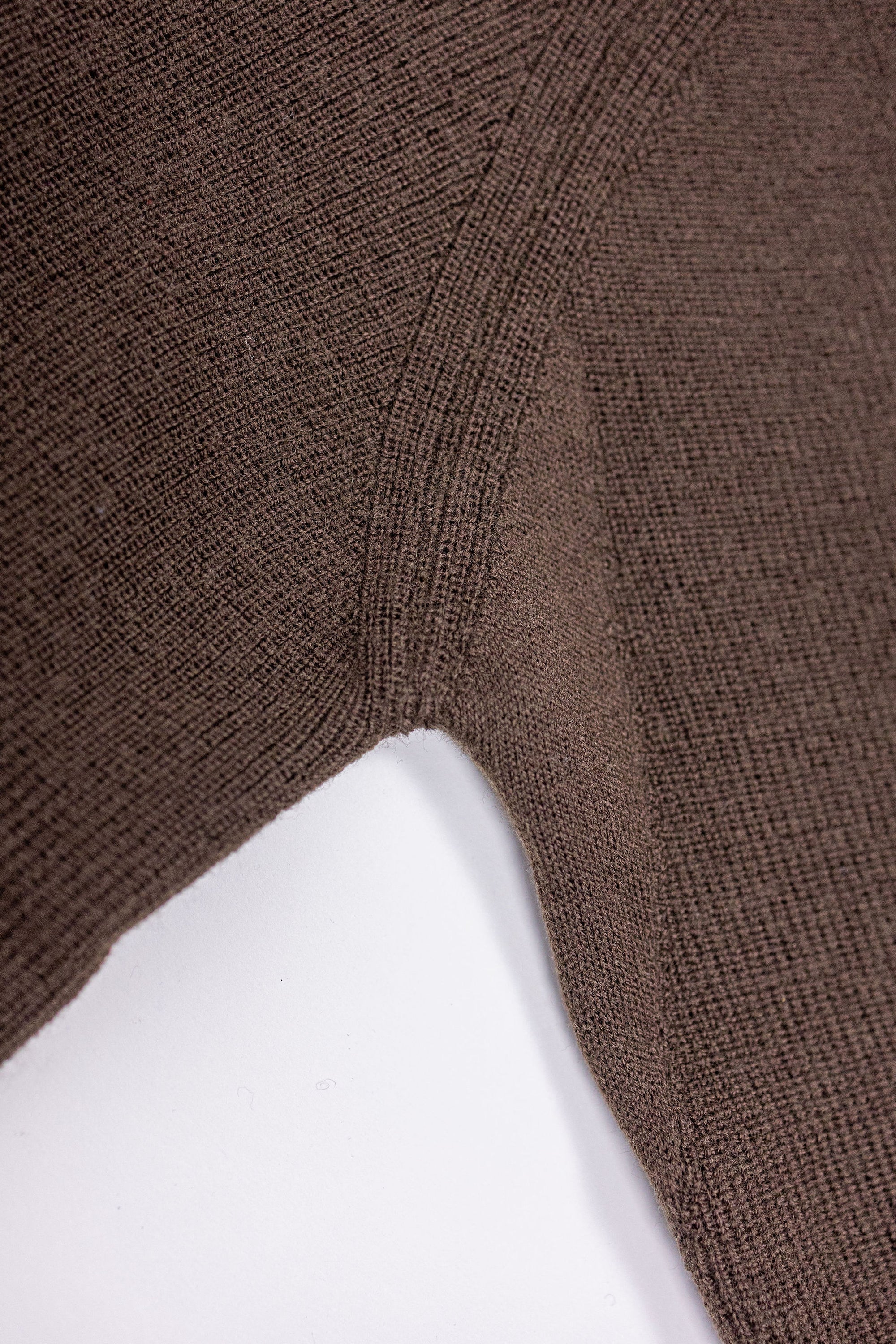 Merz b. Schwanen MWCC01 Pullover Merino Ribbed Structure - Coffee