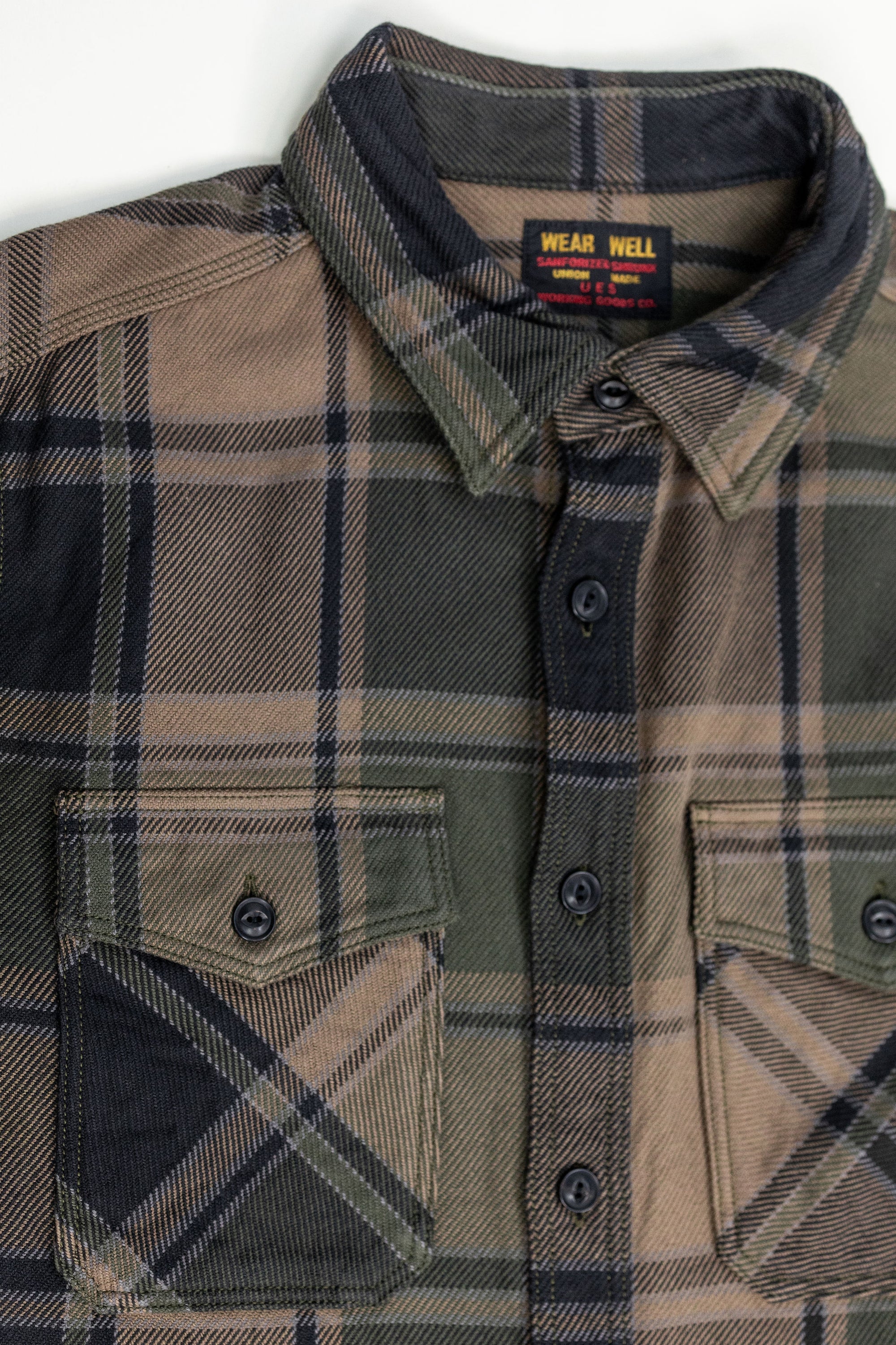 UES 502451 Extra Heavy Flannel Shirt - Olive