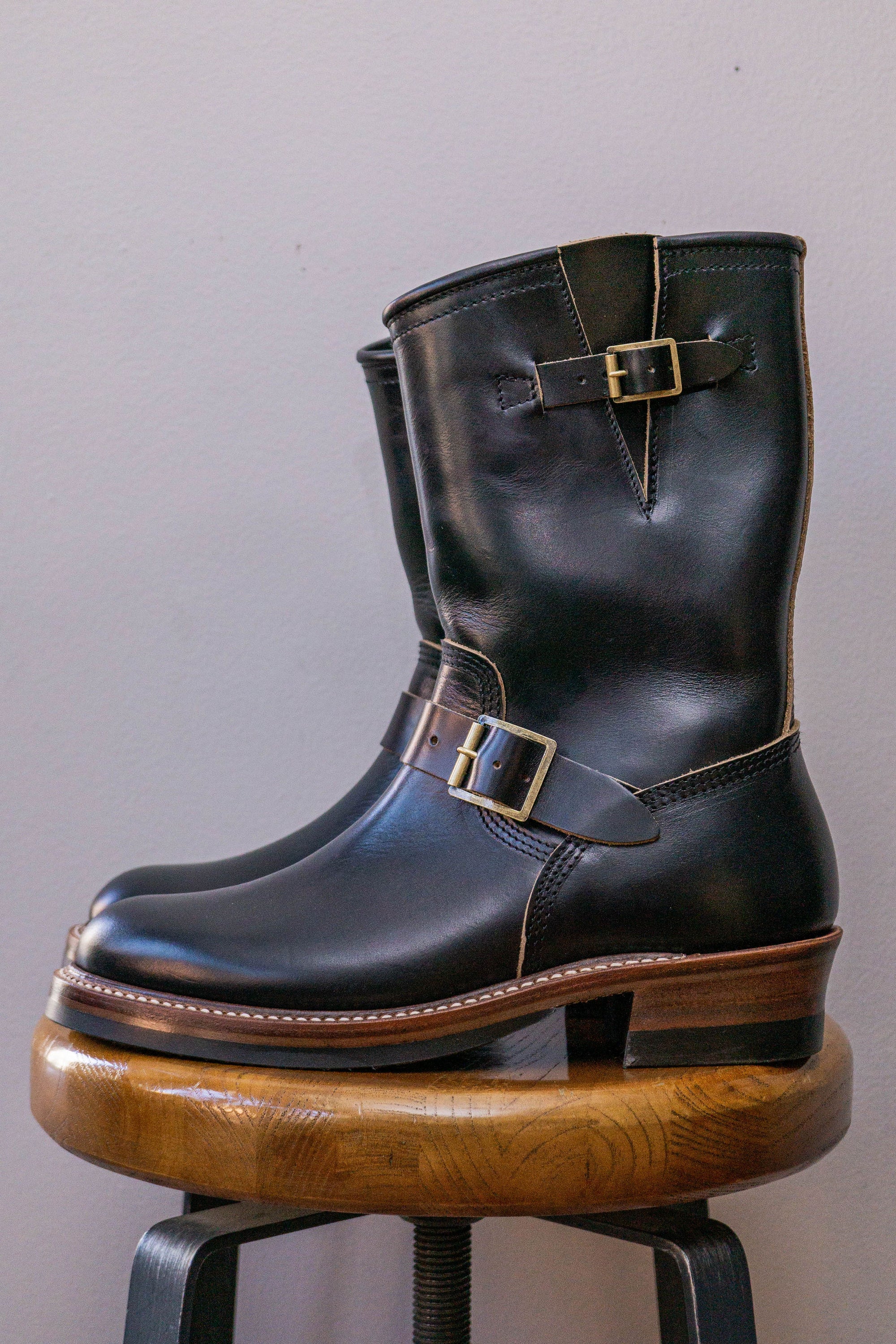 (Pre-Order SS26) John Lofgren Wabash Engineer Boots - Horween CXL Black