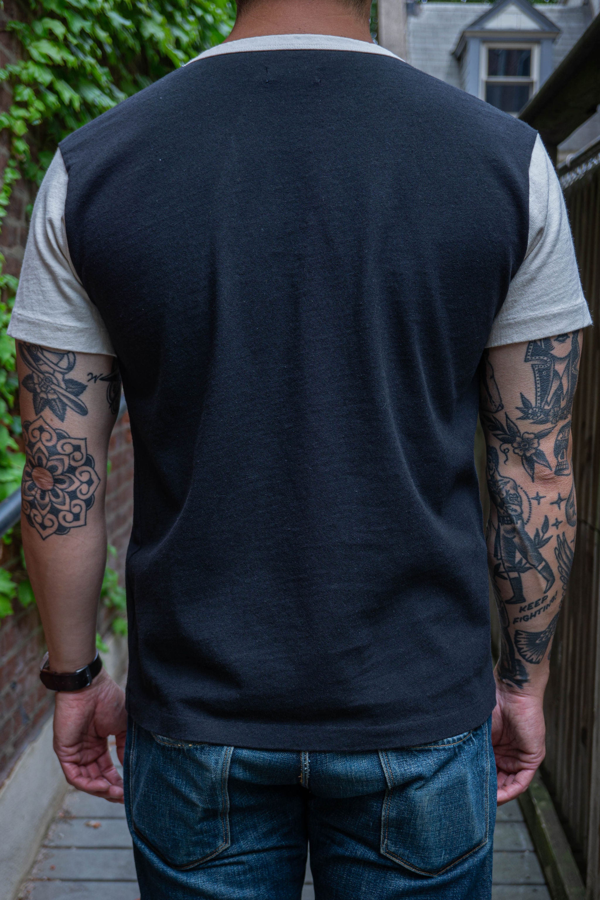 Freenote 13oz Ringer Tee - Black/Natural