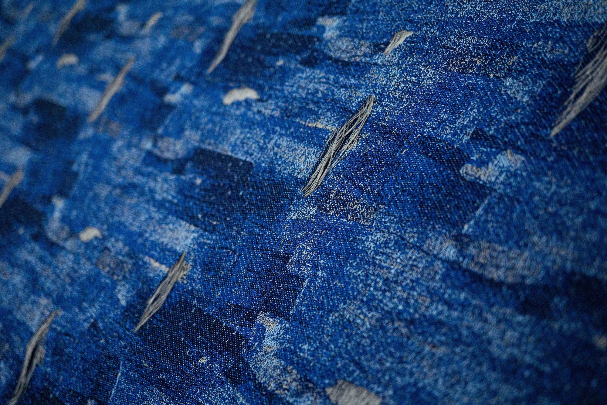 Pure Blue Japan Jacquard Boro Scarf - Indigo Sulfur Blue