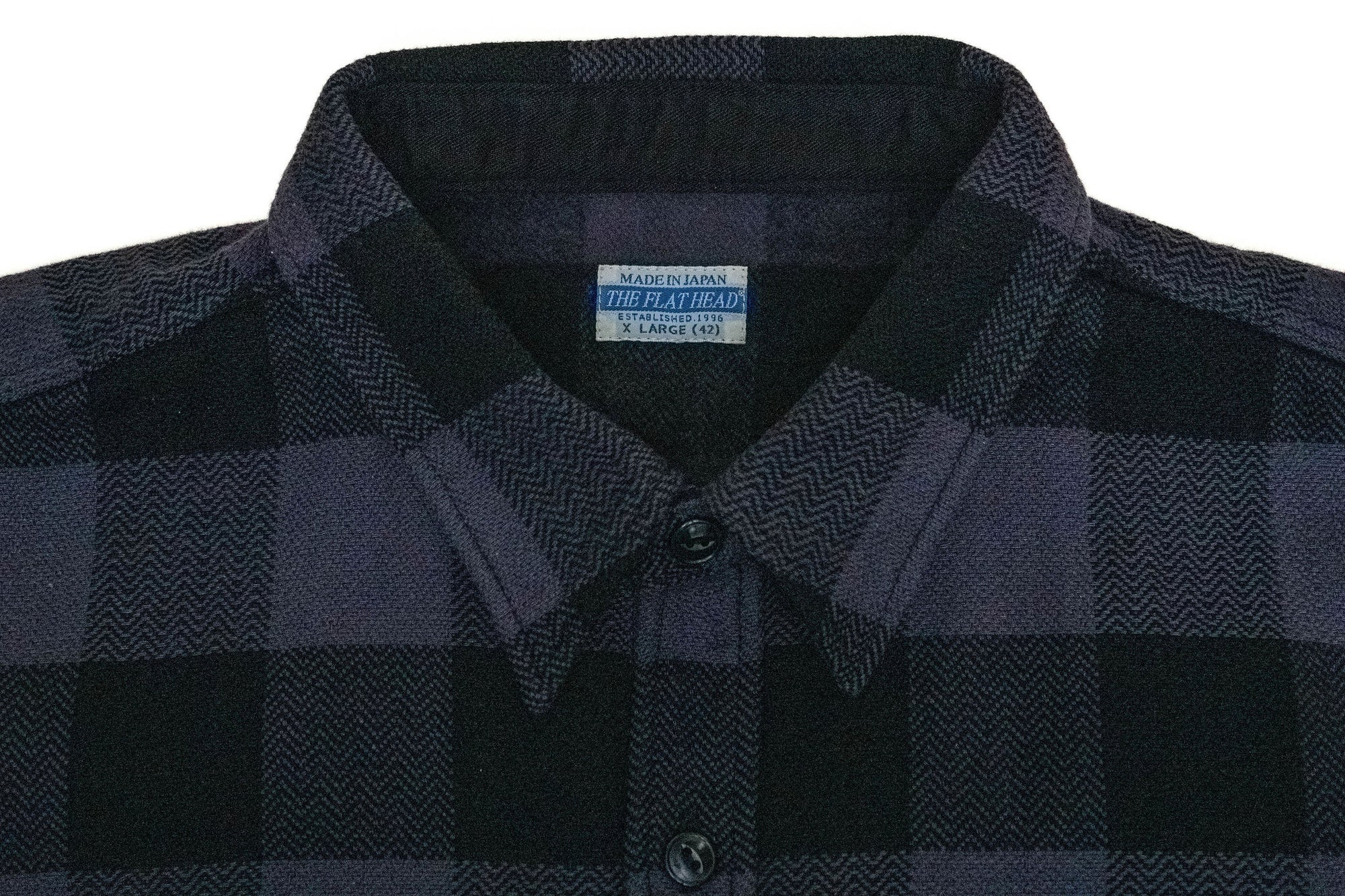 The Flat Head SNR-101L Block Check Flannel Shirt - Grey/Black