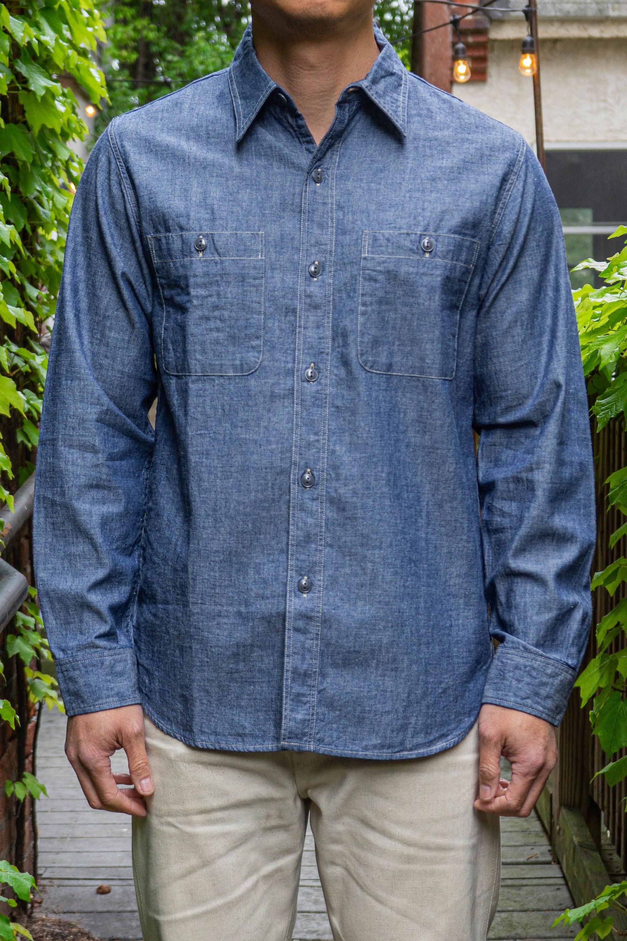 Fullcount 4810 Chambray Shirt - Indigo Blue