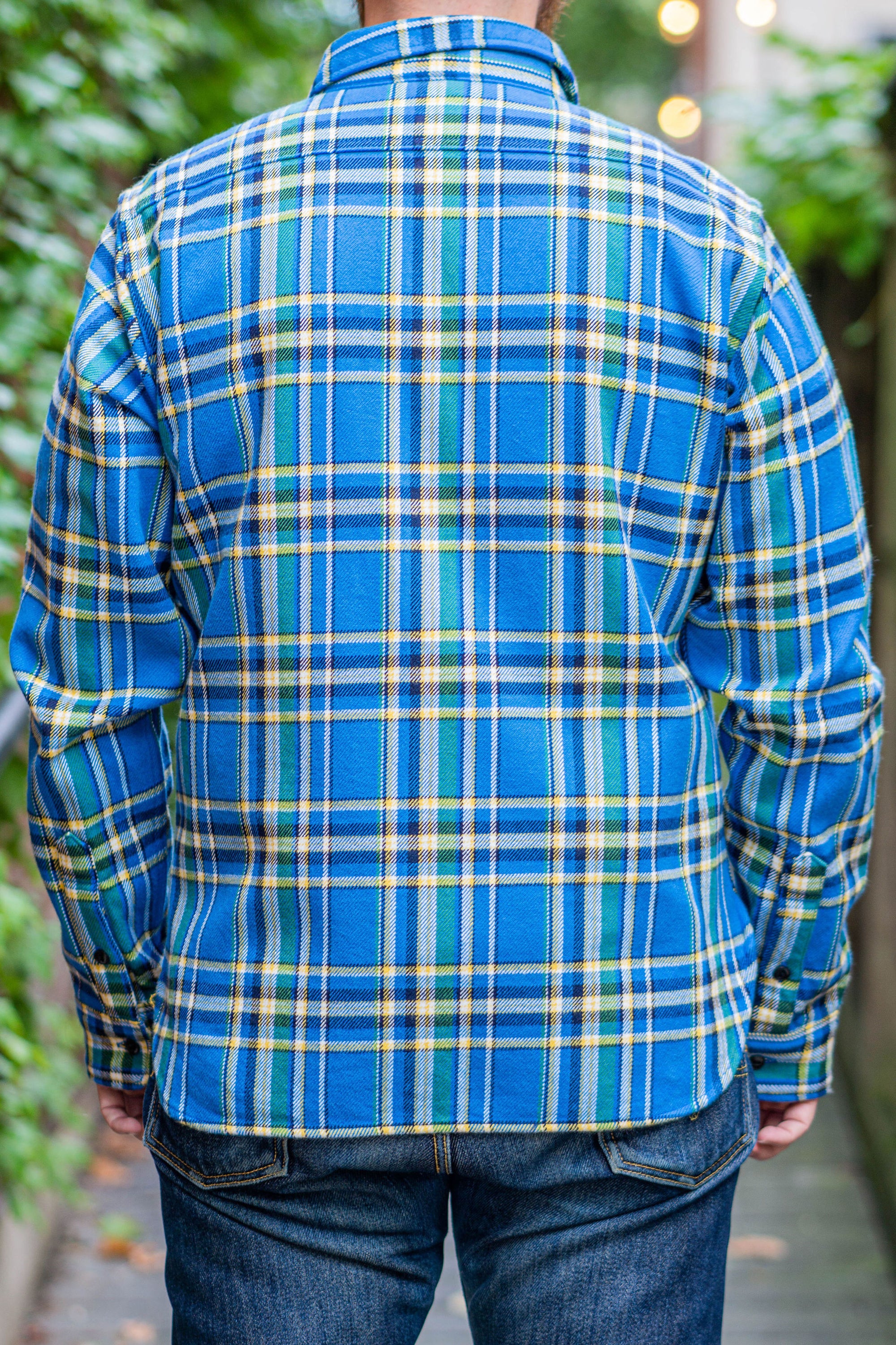 Iron Heart IHSH-376-BLU Ultra Heavy Flannel Tartan Check Work Shirt - Blue