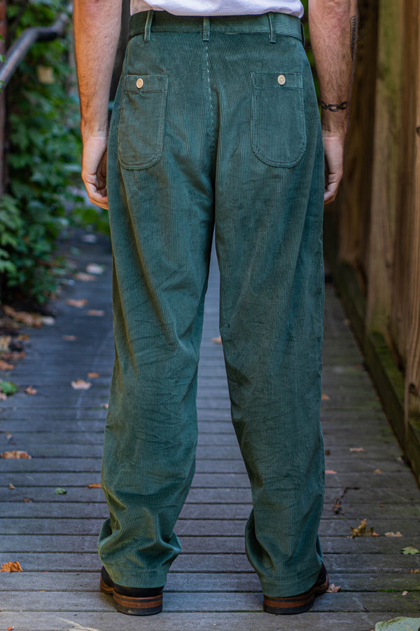 Blluemade Navy Pant - Green Corduroy - Franklin & Poe