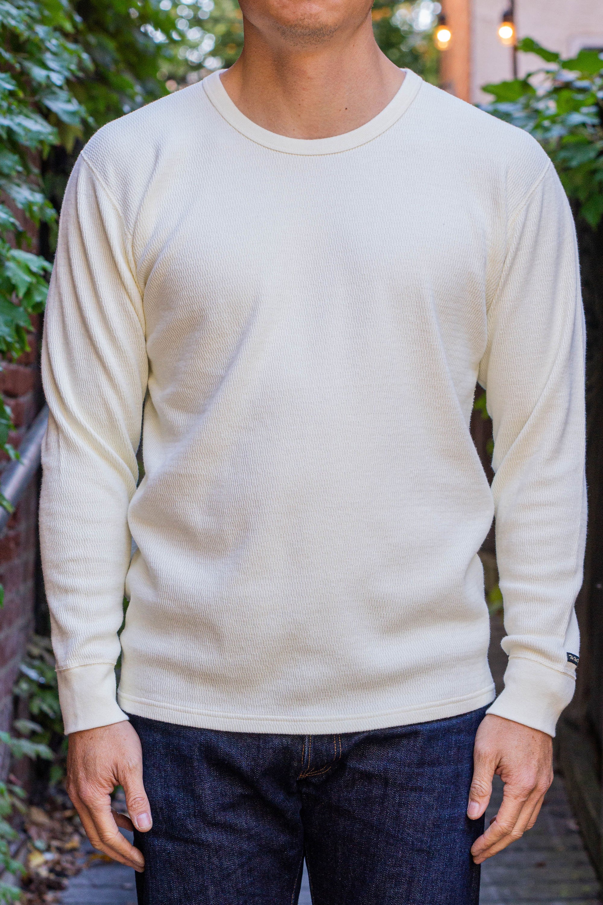 The Flat Head Waffle Knit Thermal - White