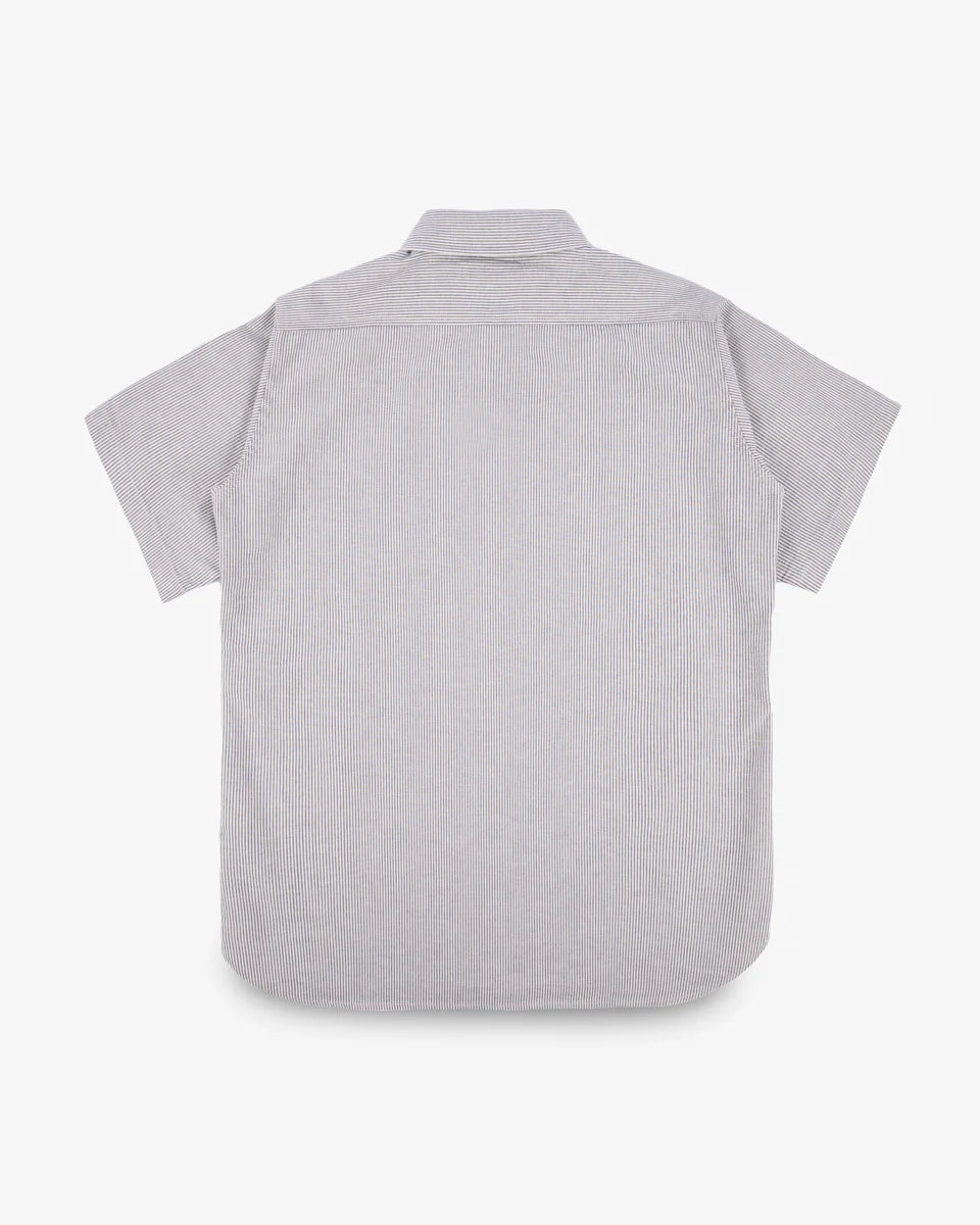 Iron Heart IHSH-420-HIC 5oz Selvedge Ox Cloth Short Sleeved Work Shirt - Hickory Stripe