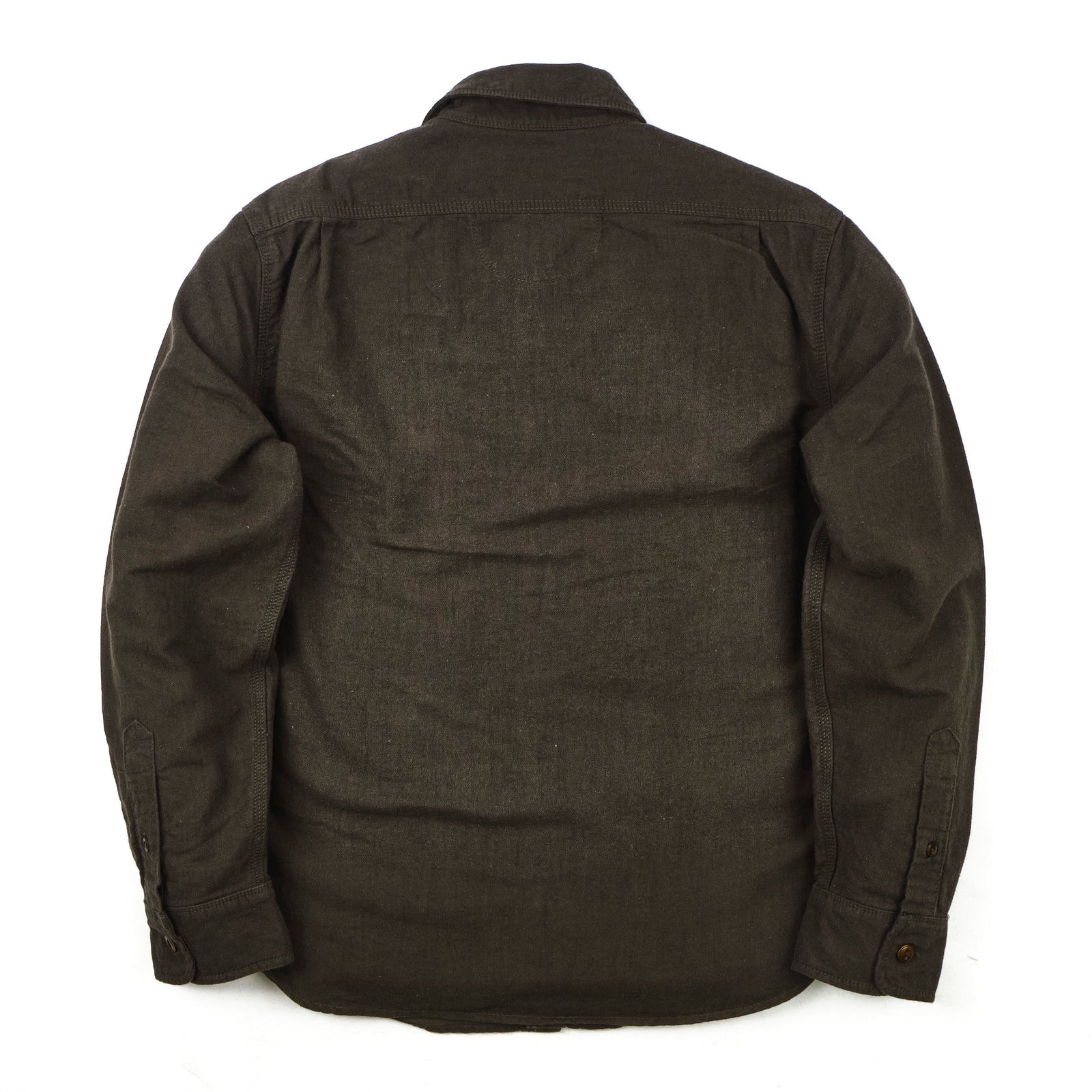 Wells shirt, laid flat on white from the back