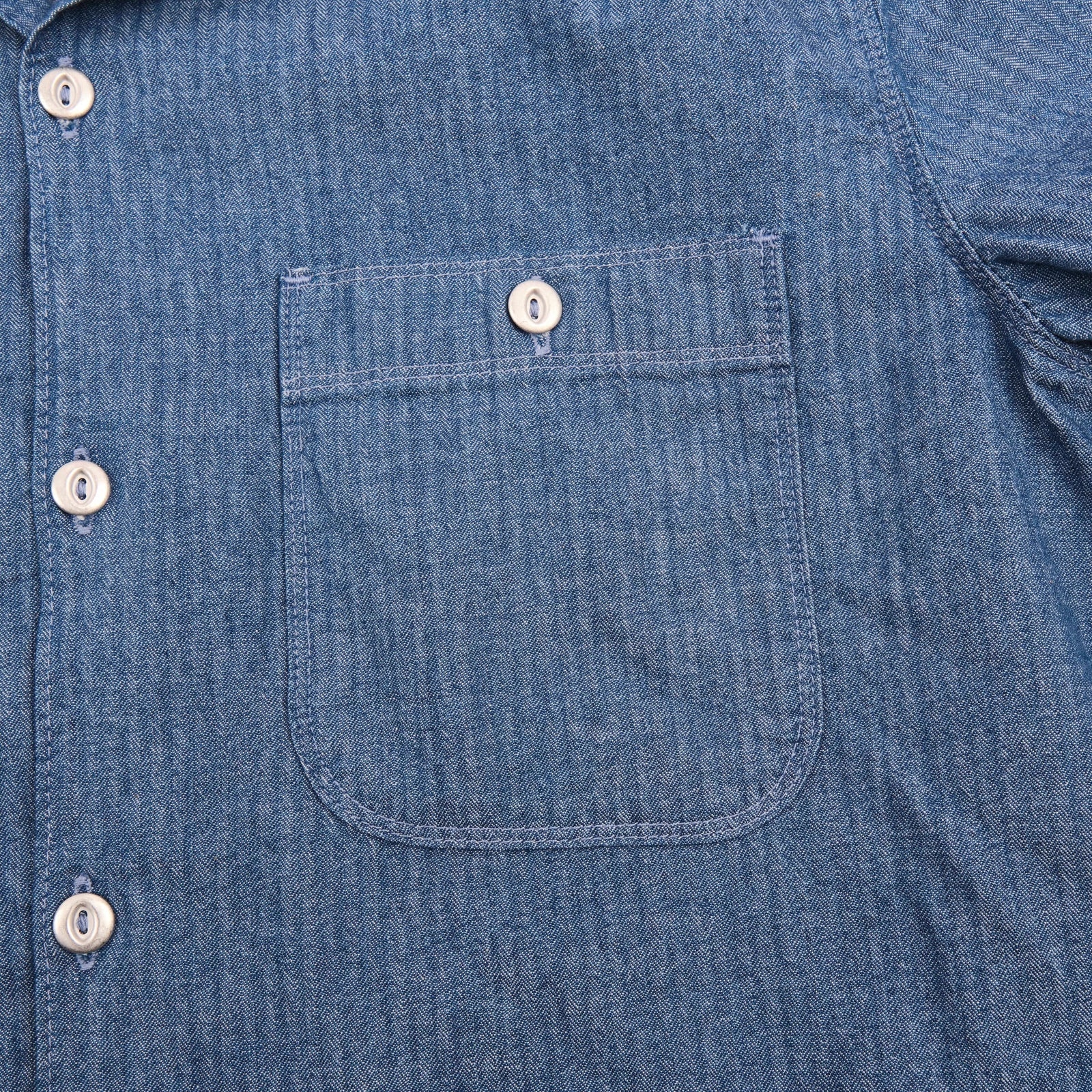 Freenote Cloth Dayton S/S - Blue Herringbone