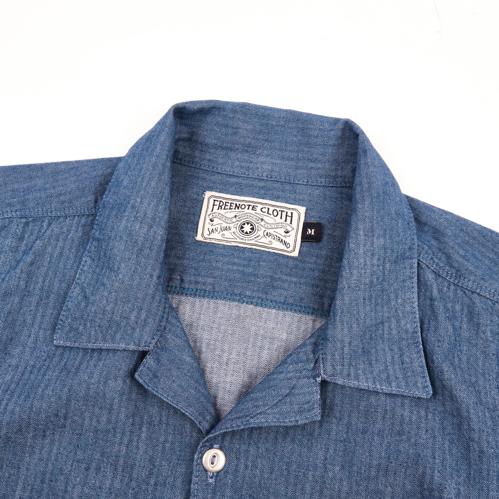 Freenote Cloth Dayton S/S - Blue Herringbone