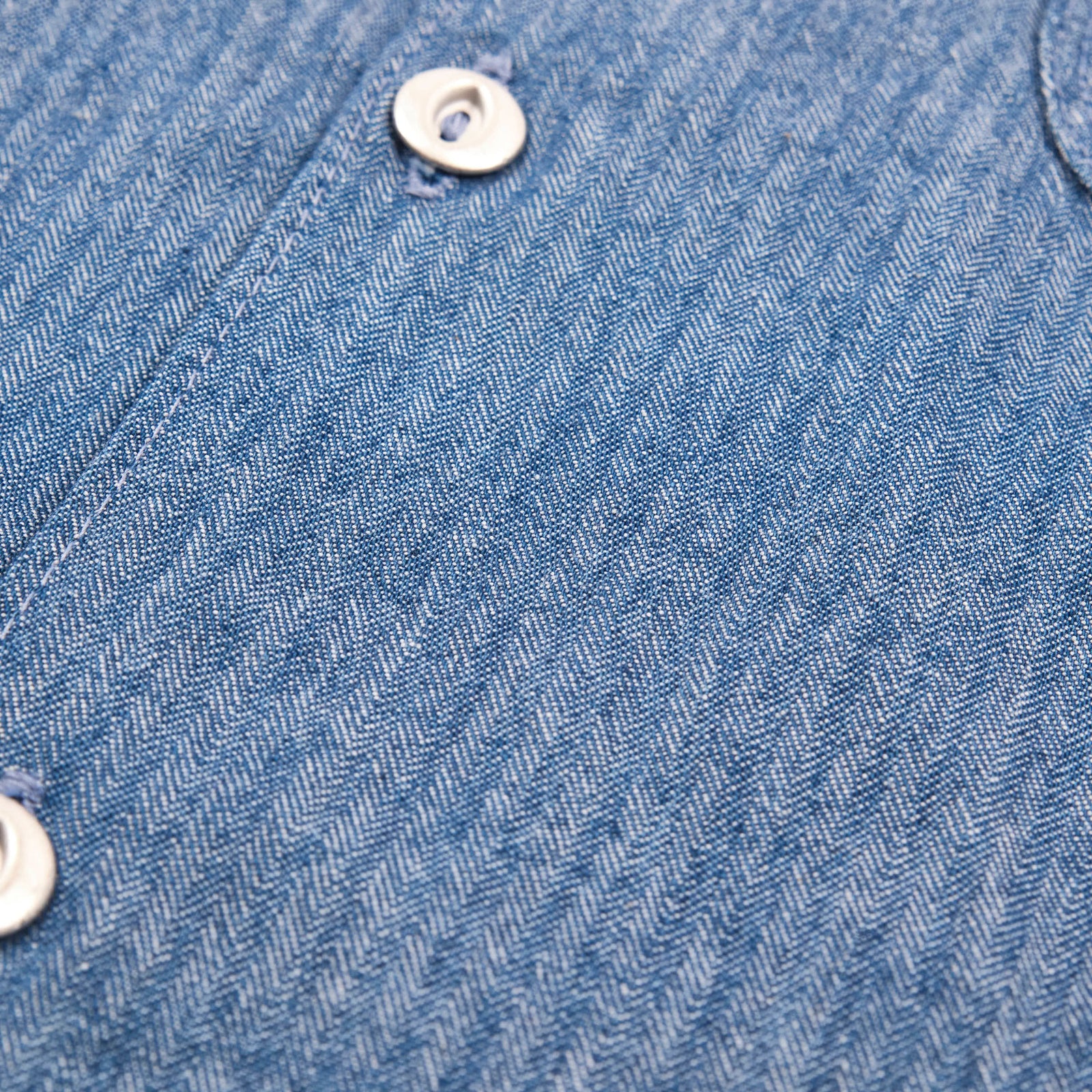 Freenote Cloth Dayton S/S - Blue Herringbone