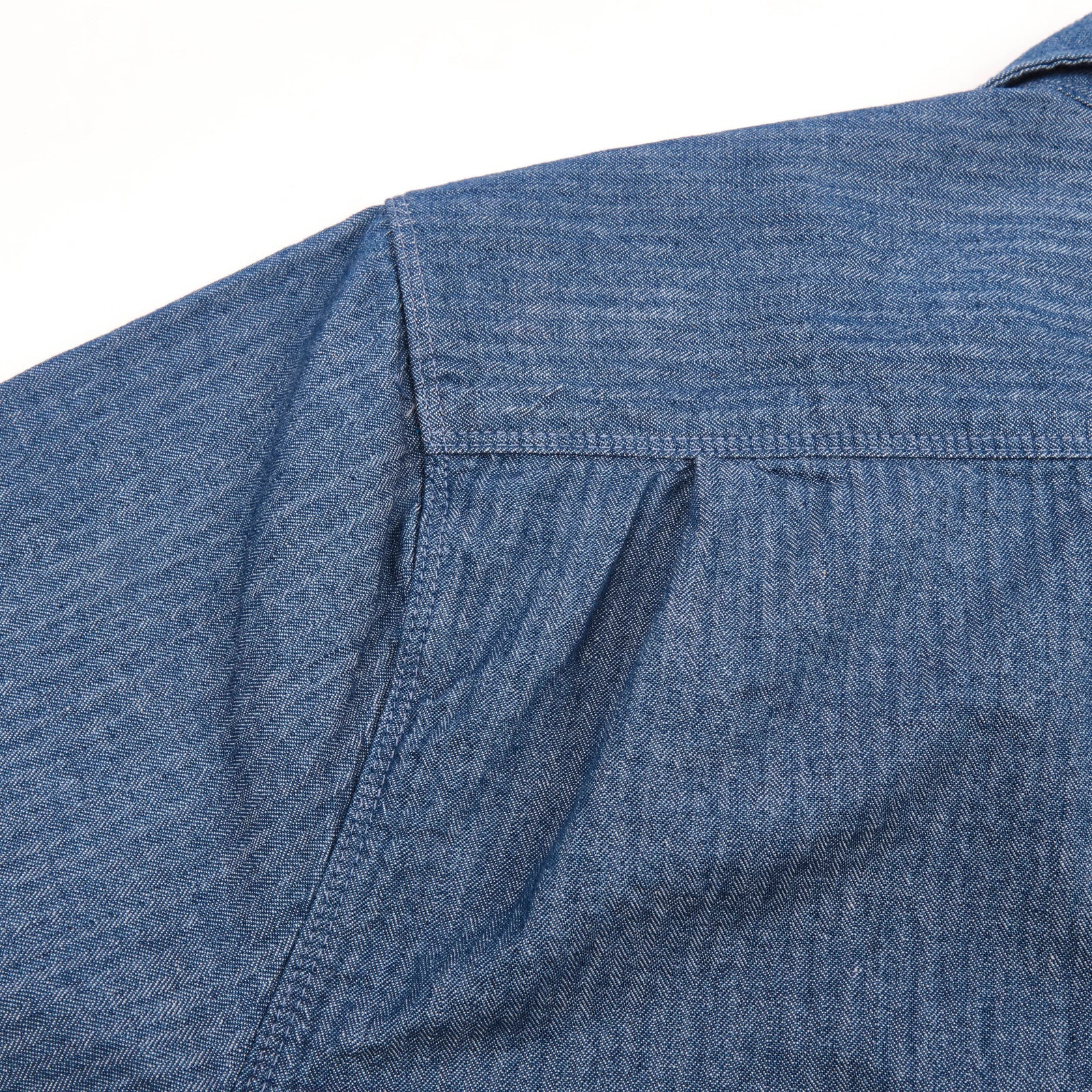 Freenote Cloth Dayton S/S - Blue Herringbone