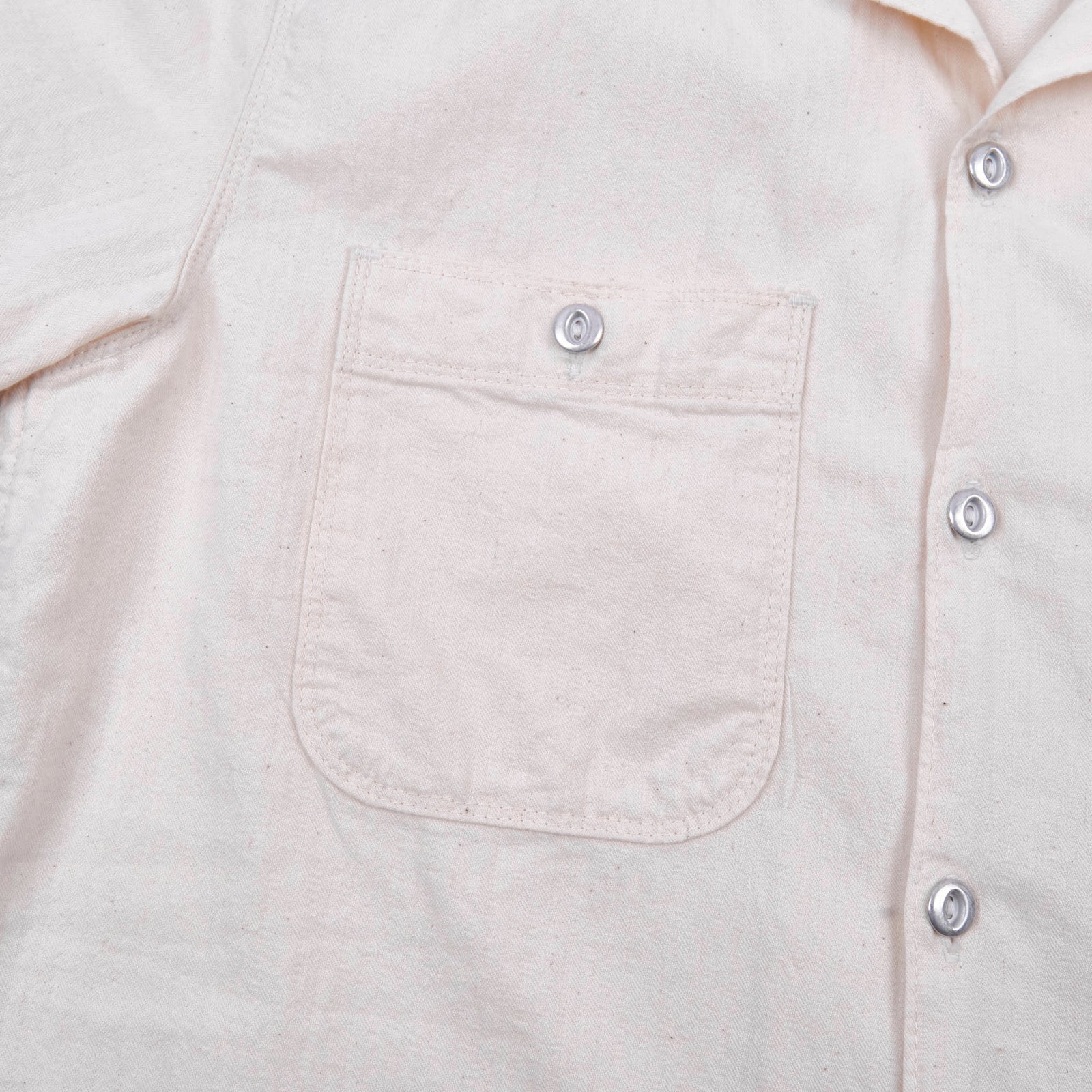 Freenote Cloth Dayton S/S  - Natural Herringbone