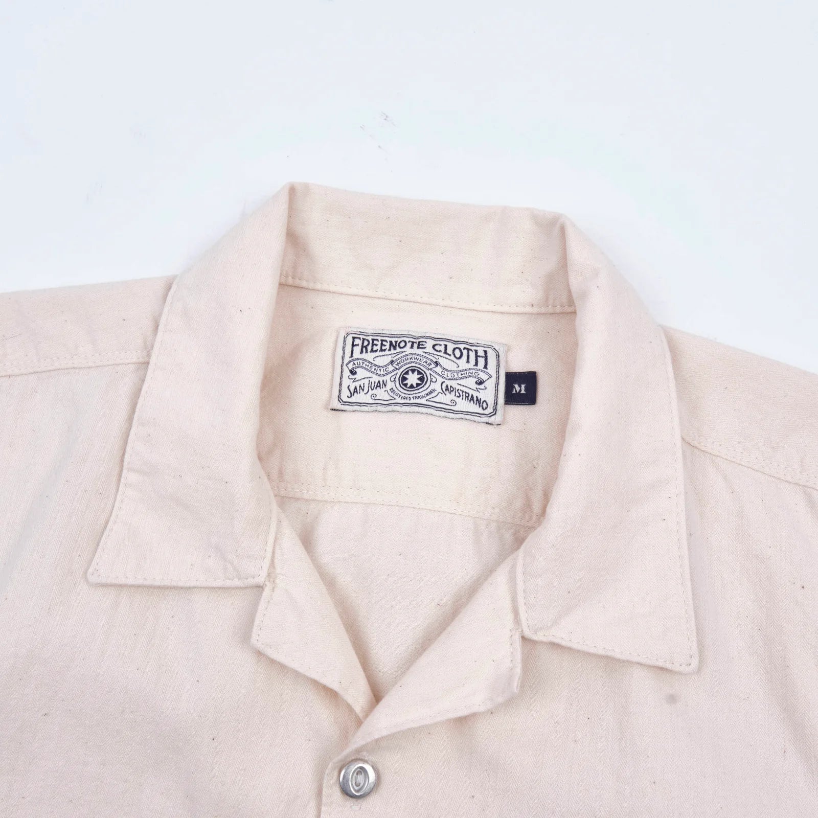 Freenote Cloth Dayton S/S  - Natural Herringbone