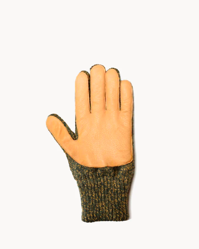 Upstate Stock Ragg Wool Gloves with Deerskin