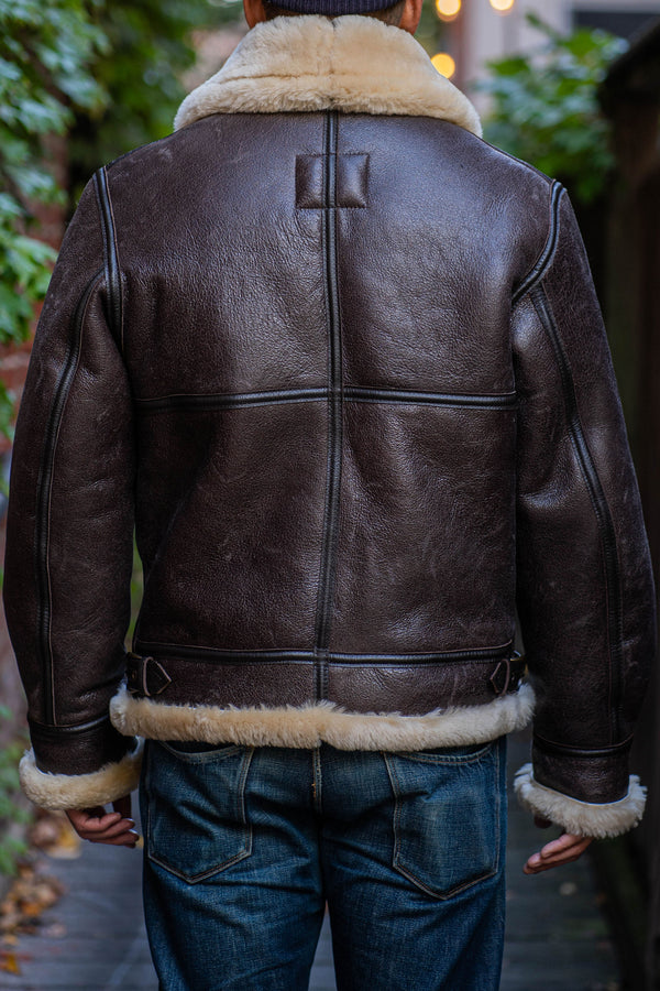 Schott NYC 257S Classic B-3 Sheepskin Leather Bomber Jacket