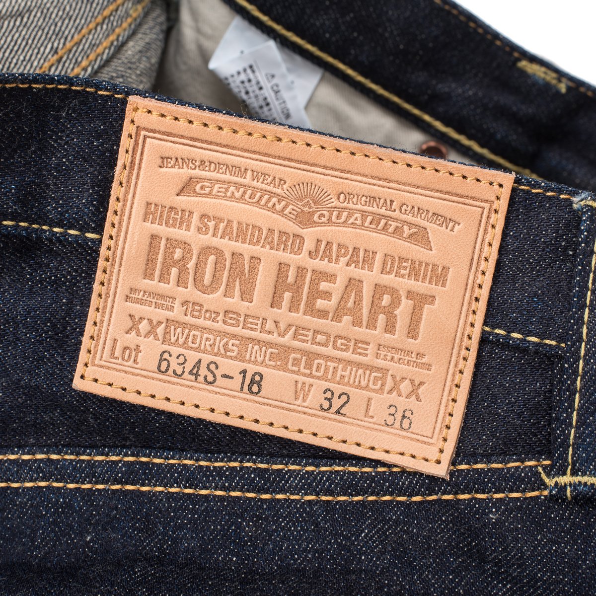 Iron Heart IH-634S-18 18oz Vintage Selvedge Denim Straight Cut Jeans - Indigo