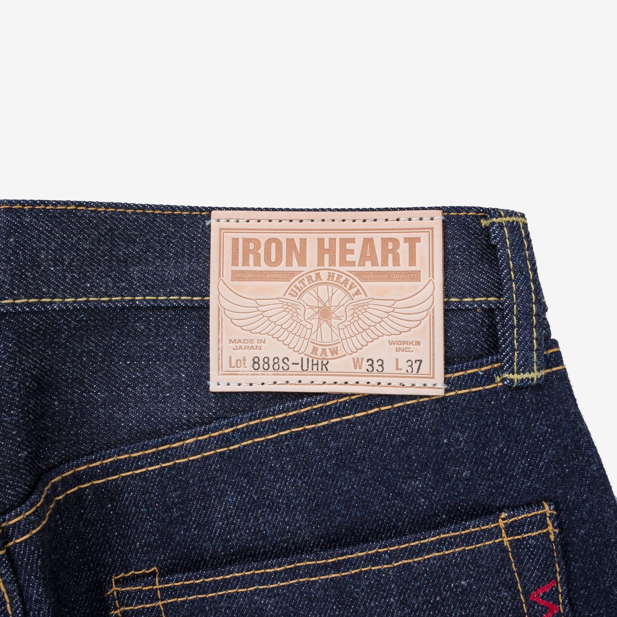 Iron Heart IH-888S-UHR 21/23oz Ultra Heavy Raw Selvedge Denim Medium/High Rise Tapered Cut Jeans - Indigo