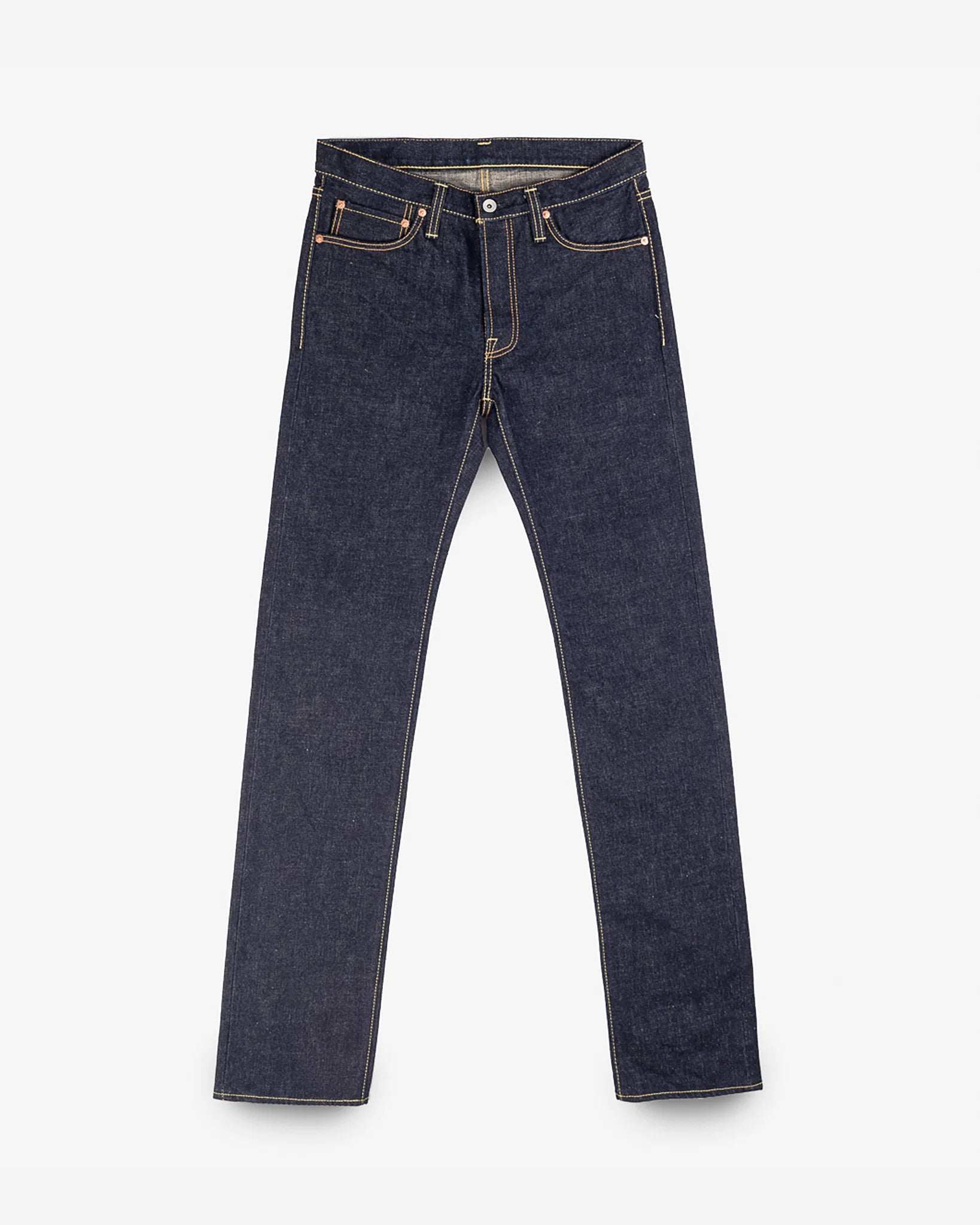 Iron Heart IH-666S-18 18oz Vintage Selvedge Denim Slim Straight Cut Jeans - Indigo