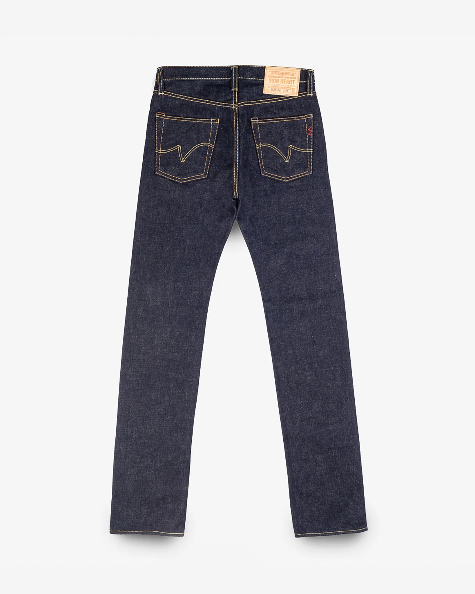 Iron Heart IH-666S-18 18oz Vintage Selvedge Denim Slim Straight Cut Jeans - Indigo