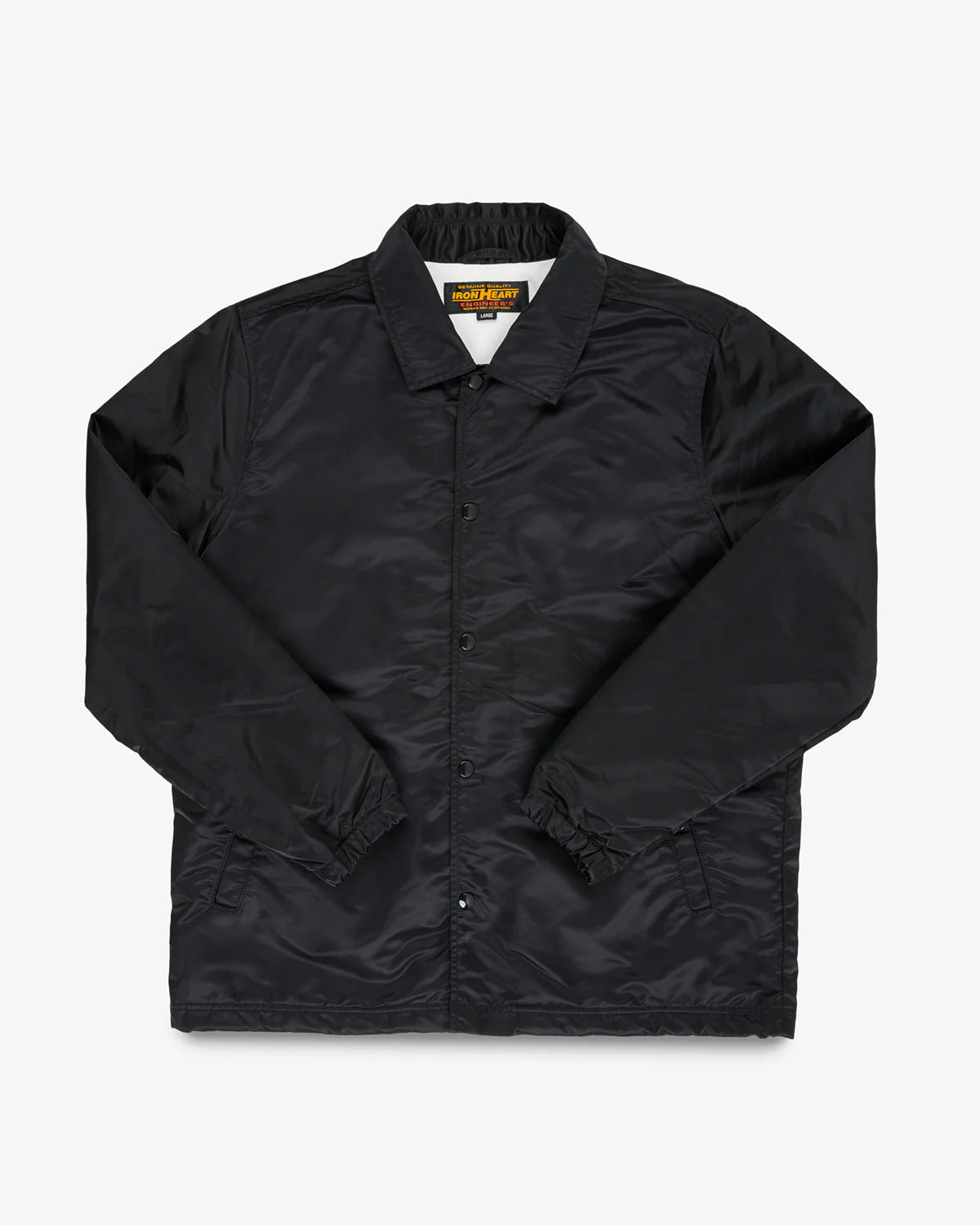 Iron Heart IHJ-160-BLK-NP 4.8oz Nylon Coach Jacket - Black (No Patch)