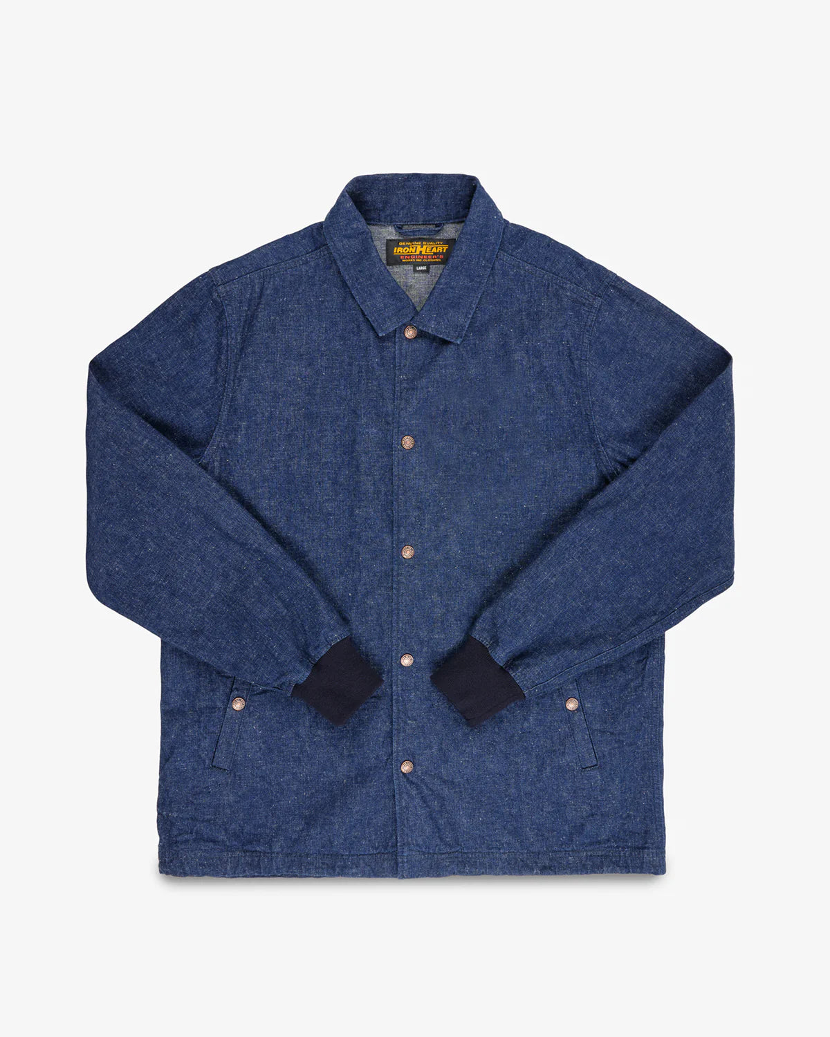 Iron Heart IHJ-161-IND-NP 10oz Neppy Selvedge Denim Coach Jacket - Indigo - No Patch