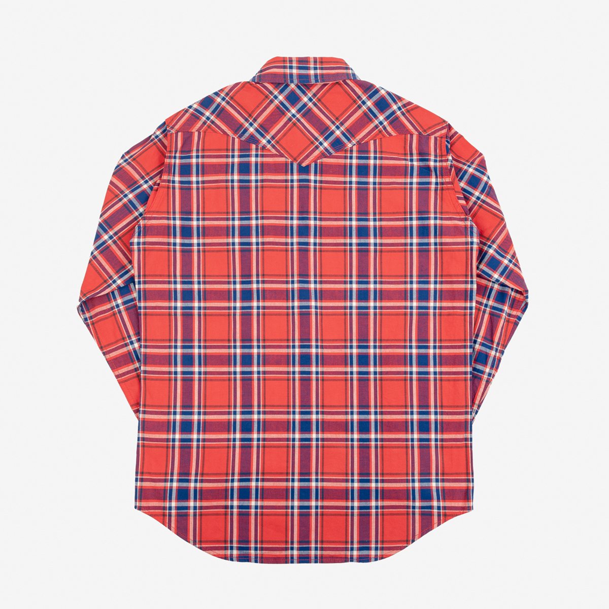 Iron Heart IHSH-355-RED 5oz Selvedge Madras Check Western Shirt - Red