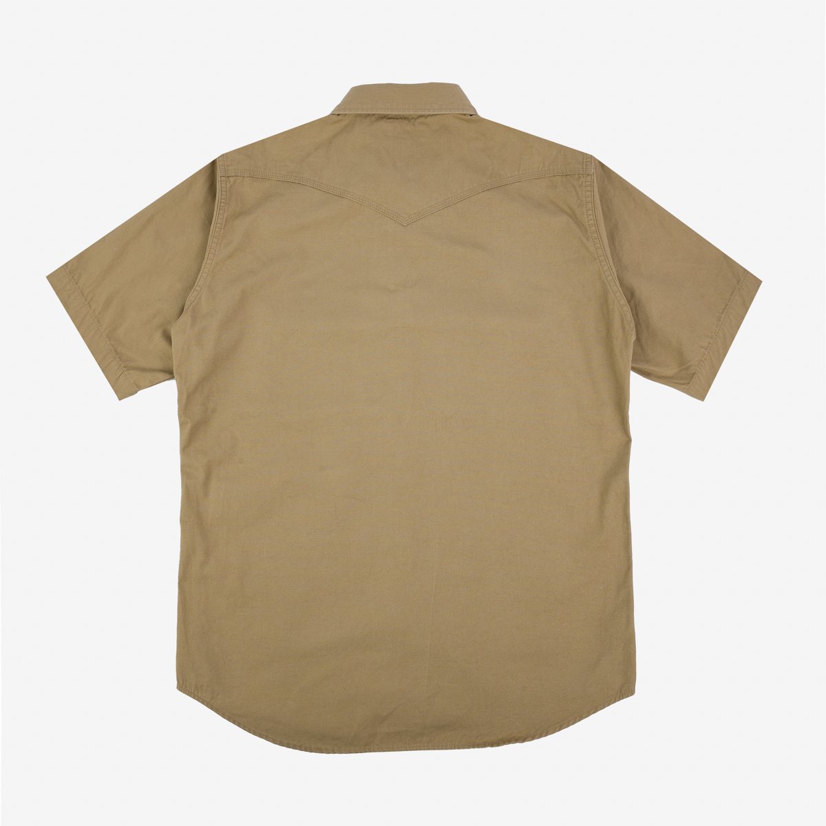 Iron Heart IHSH-387-KHA 7oz Fatigue Cloth Short Sleeved Western Shirt - Khaki