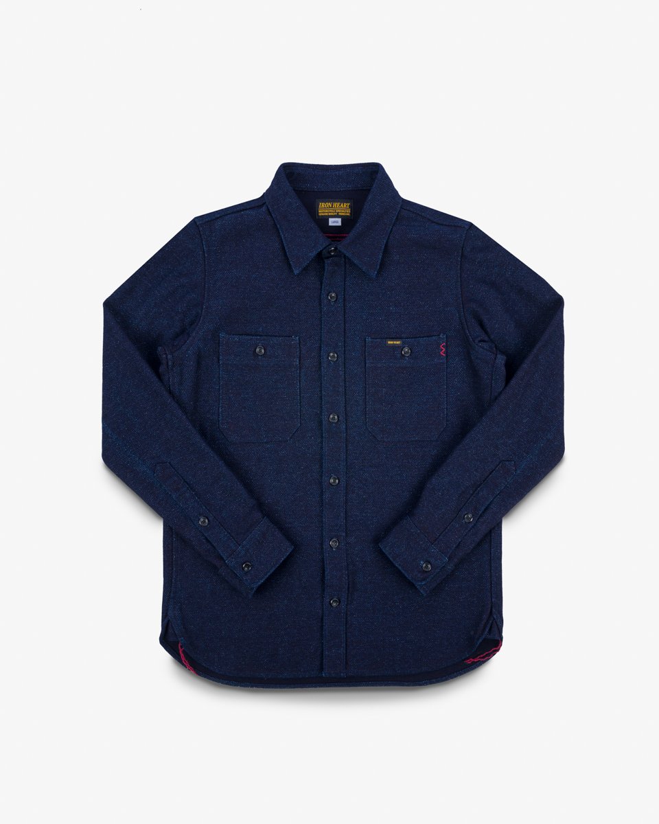 Iron Heart IHSH-397-IND 21oz Sashiko Work Shirt - Indigo