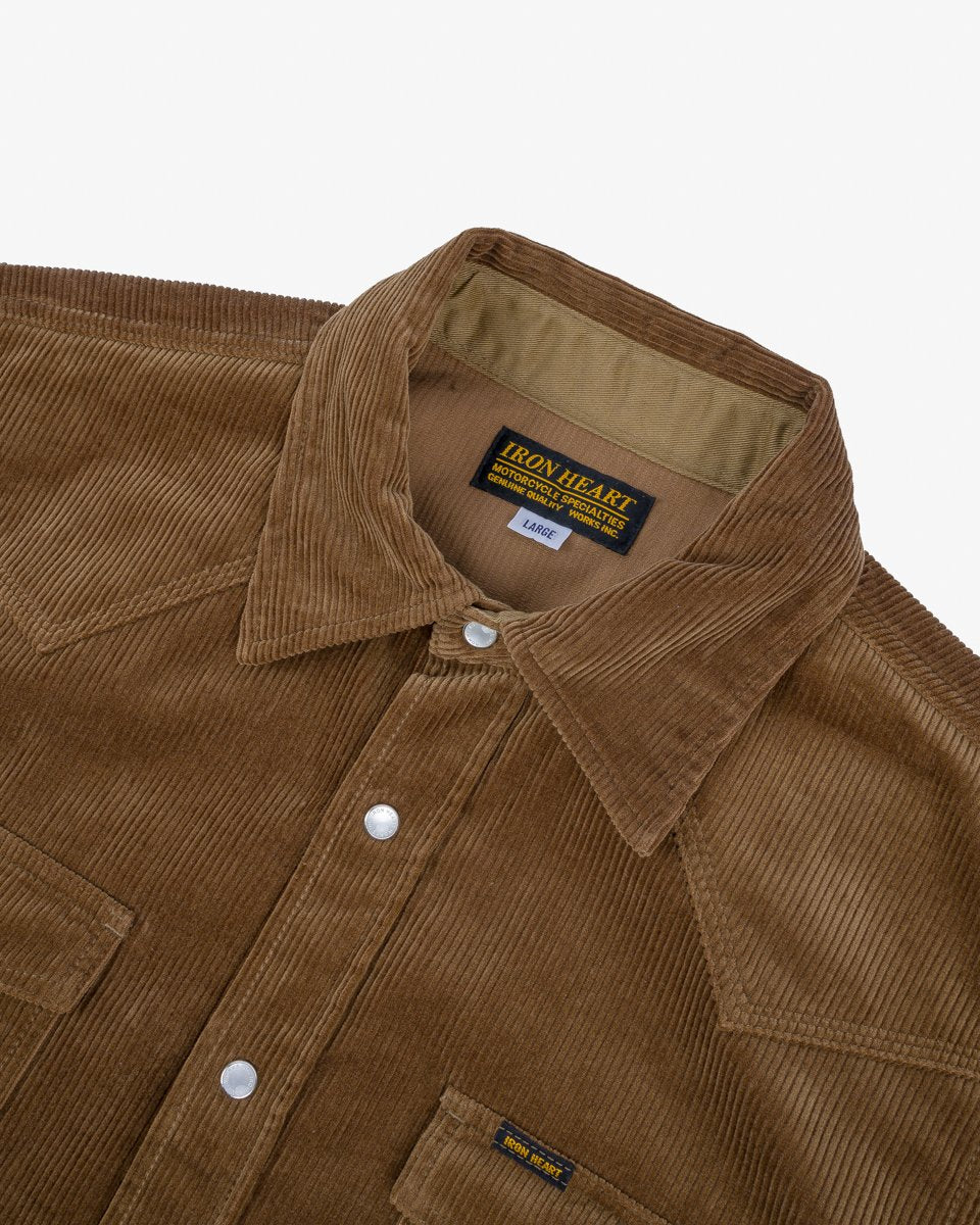 Iron Heart IHSH-398-CAM - 11oz Corduroy Western Shirt - Camel