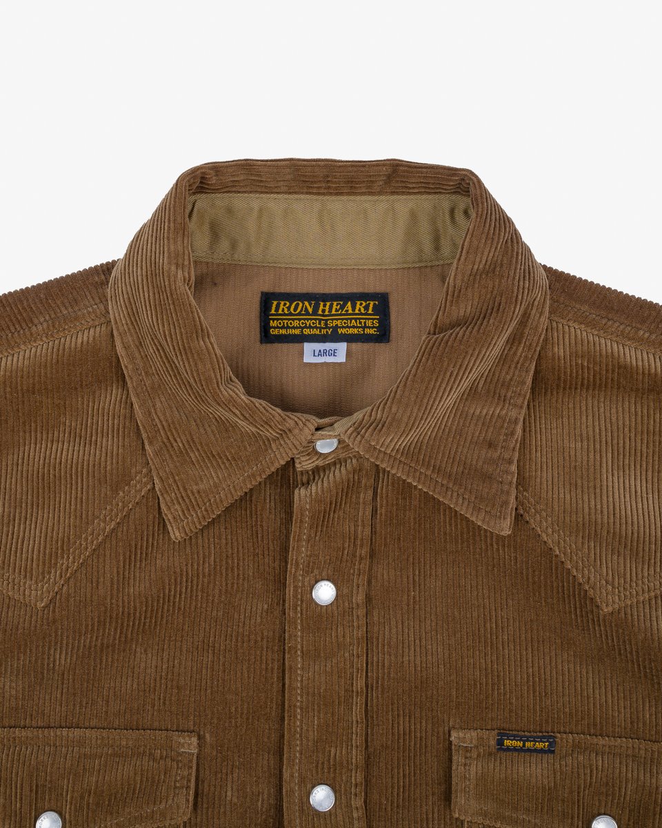 Iron Heart IHSH-398-CAM - 11oz Corduroy Western Shirt - Camel