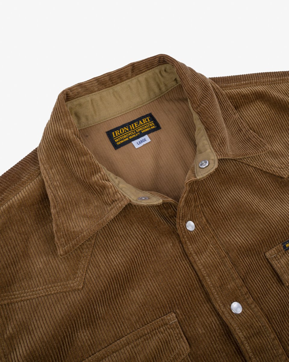 Iron Heart IHSH-398-CAM - 11oz Corduroy Western Shirt - Camel