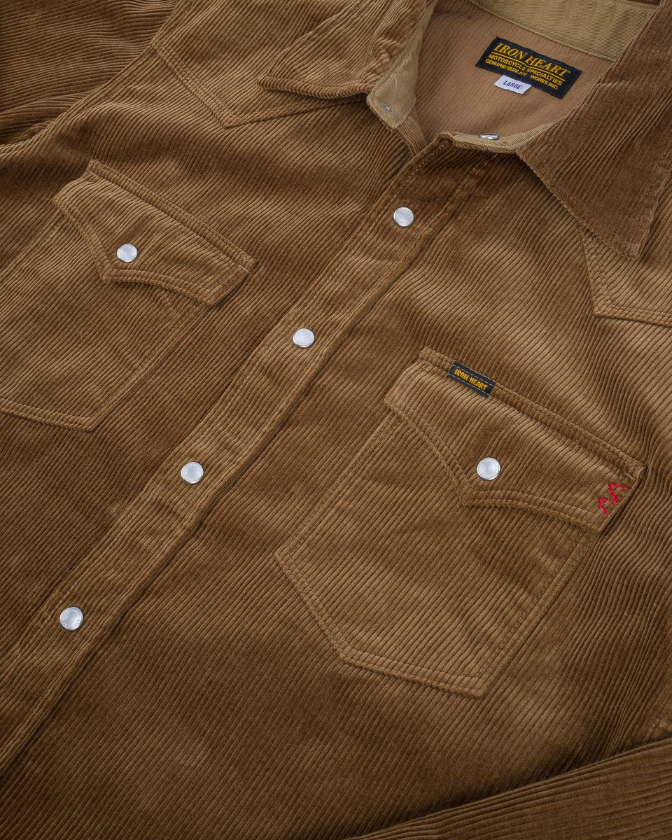 Iron Heart IHSH-398-CAM - 11oz Corduroy Western Shirt - Camel