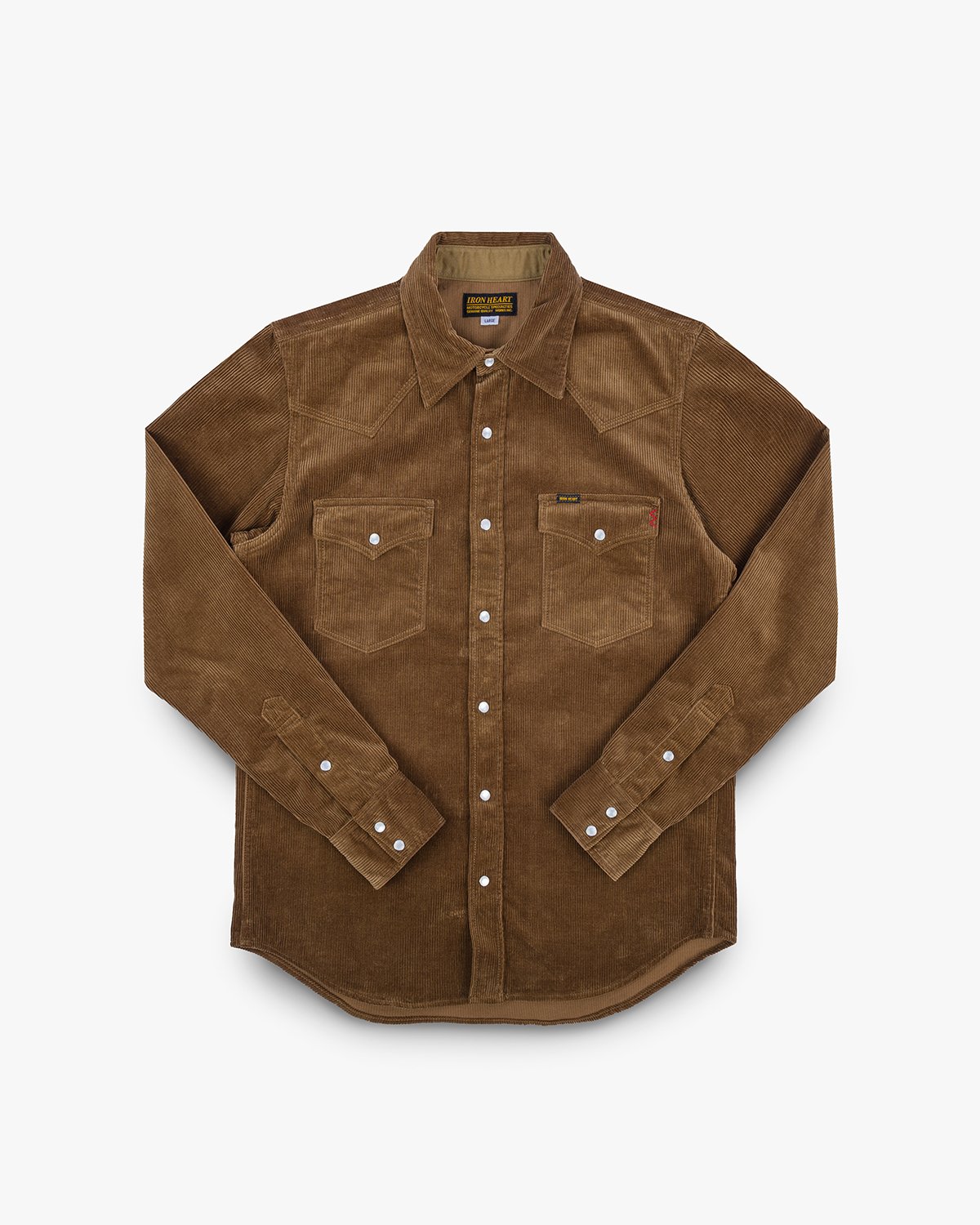 Iron Heart IHSH-398-CAM - 11oz Corduroy Western Shirt - Camel