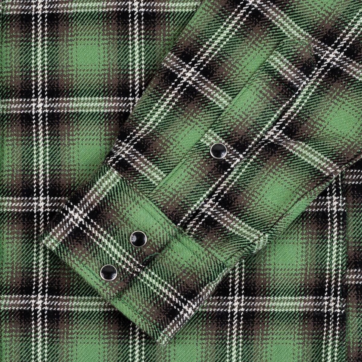 Iron Heart IHSH-405-GRN 12oz Ultra Heavy Flannel Check Western Shirt - Green