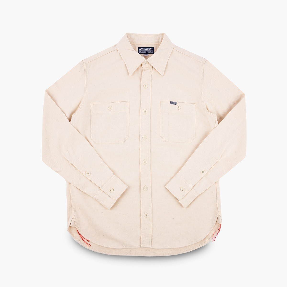 Iron Heart IHSH-414-WHT 9oz Cotton Linen Work Shirt - Off
