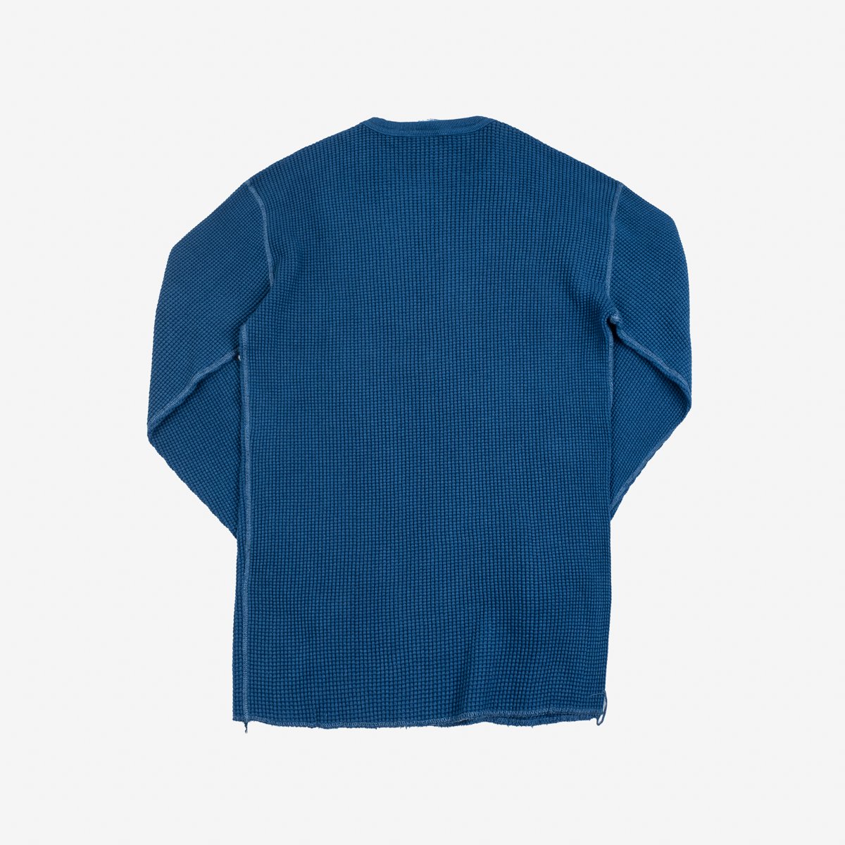 Iron Heart IHTL-1301-IND Waffle Knit Long Sleeved Crew Neck Thermal Top - Indigo Dyed