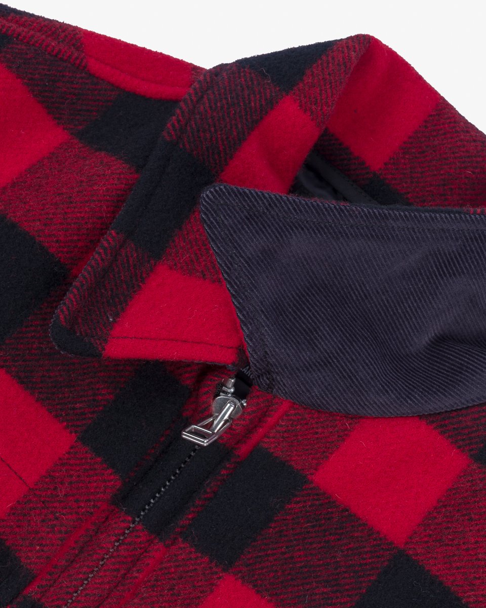 Iron Heart IHW-19-RED Wool Buffalo Check Hunting Jacket - Red