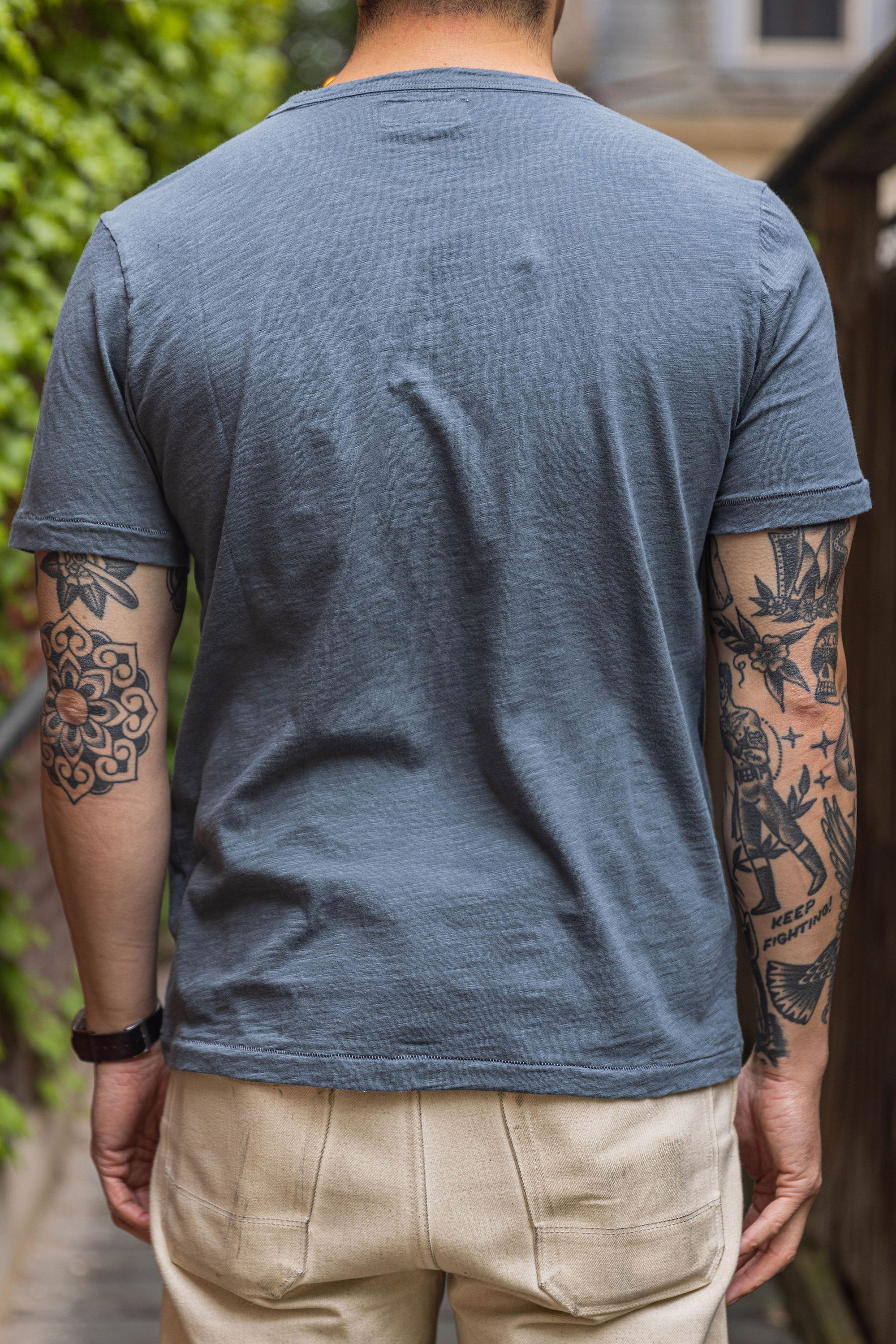 Merz b. Schwanen SCT04 Good Basics 5.8oz Relaxed Fit Pima Slub T-Shirt - Storm