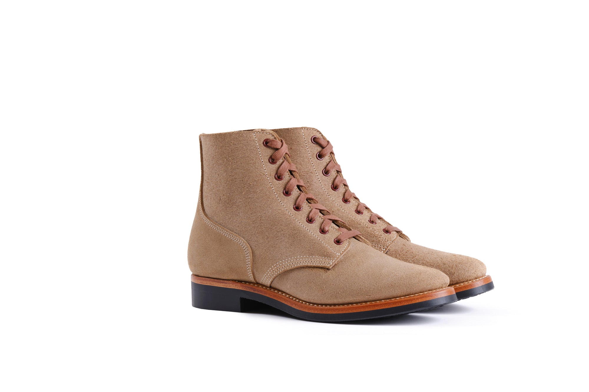 John Lofgren US Navy N-1 Field Shoes Boondockers - Natural Roughout Horween CXL